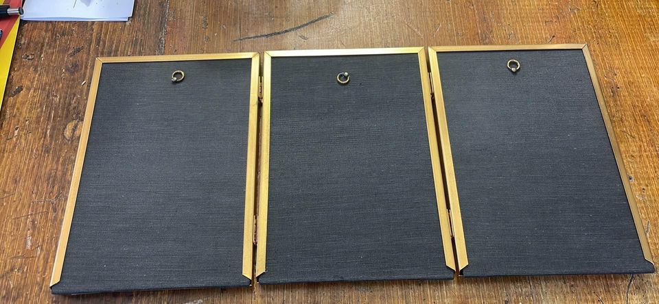 Nice Vintage Brass Trifold 5x7 Frame