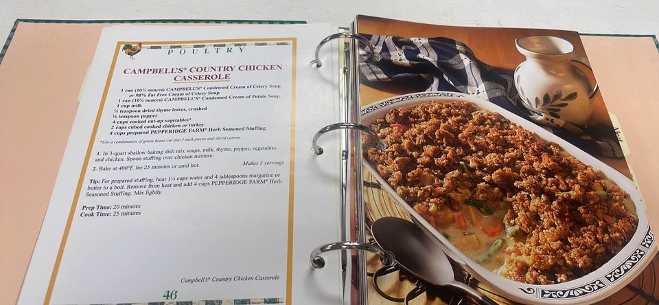 2001 Country Casseroles Cookbook Binder