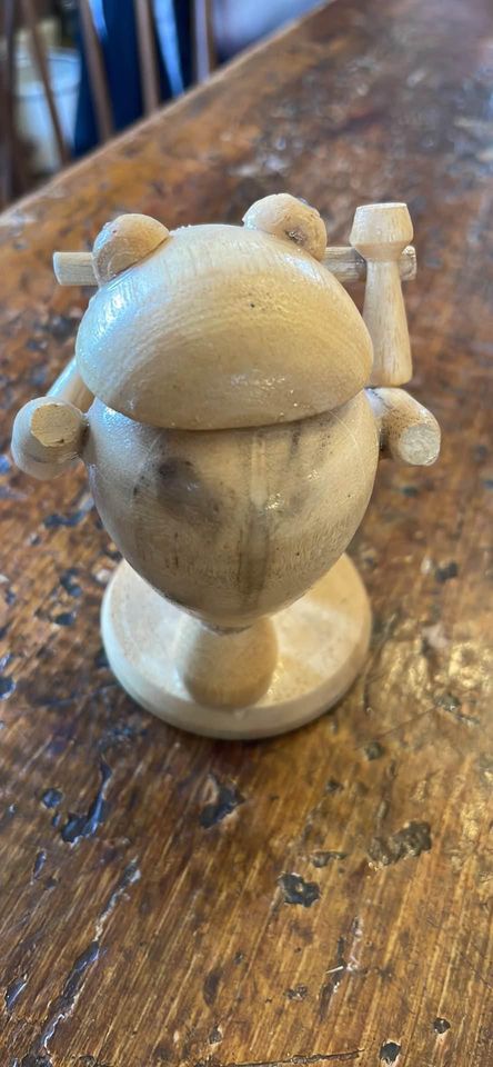 Vintage Wooden Frog Figurine