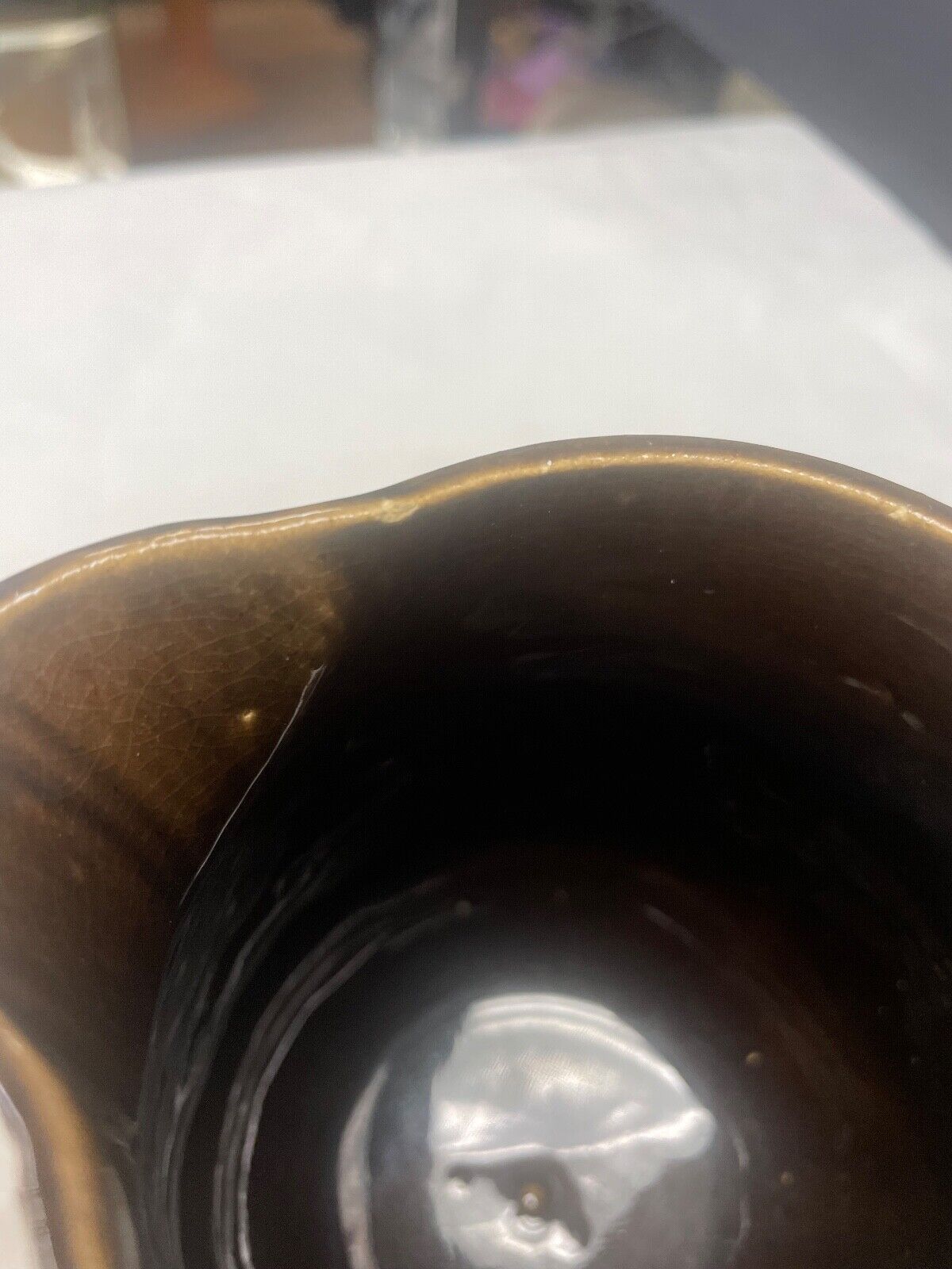 Vitage McCoy Pottery Lotus Flower Pitcher Brown