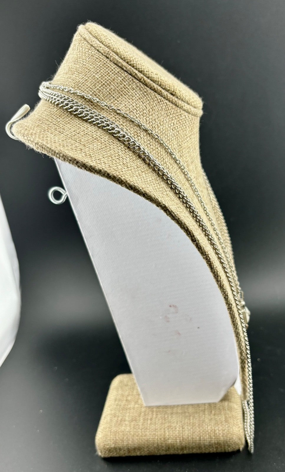 Vintage Silver-Tone Multi-Strand Pendant Necklace Modern Style