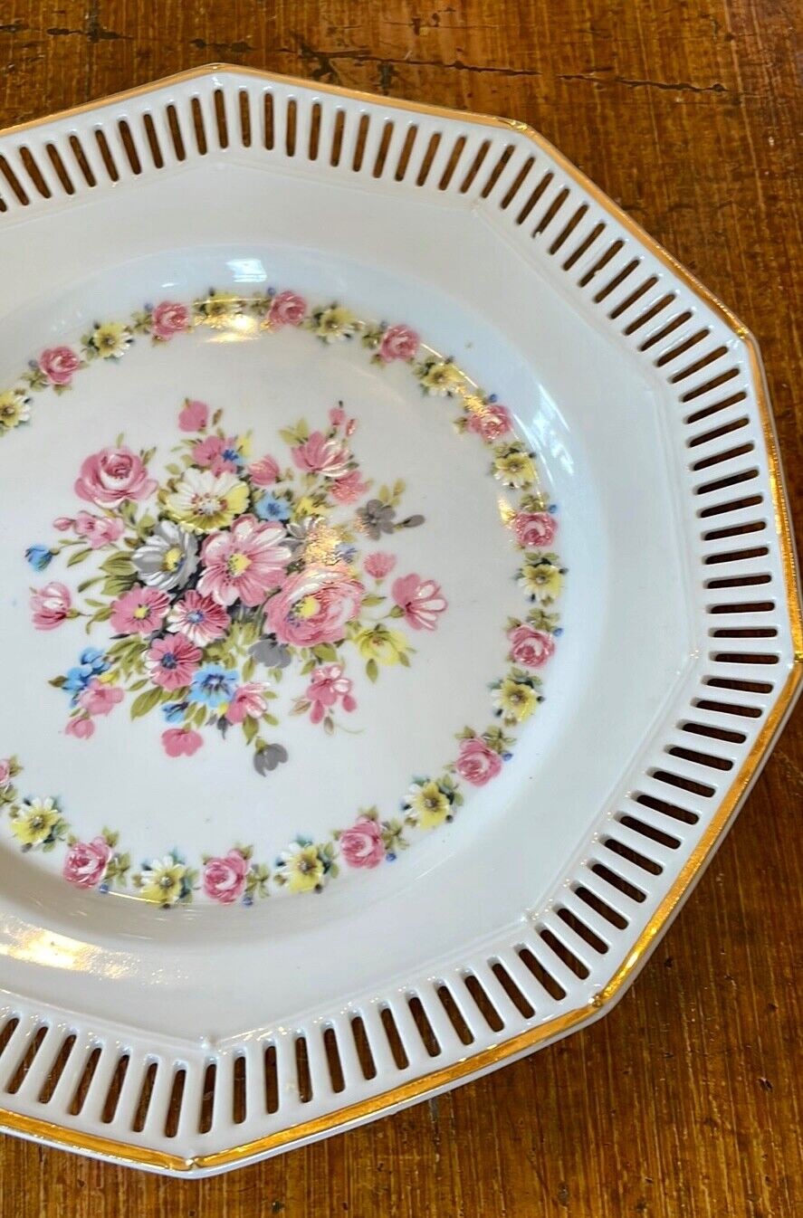 Antique Bavarian Floral Plate