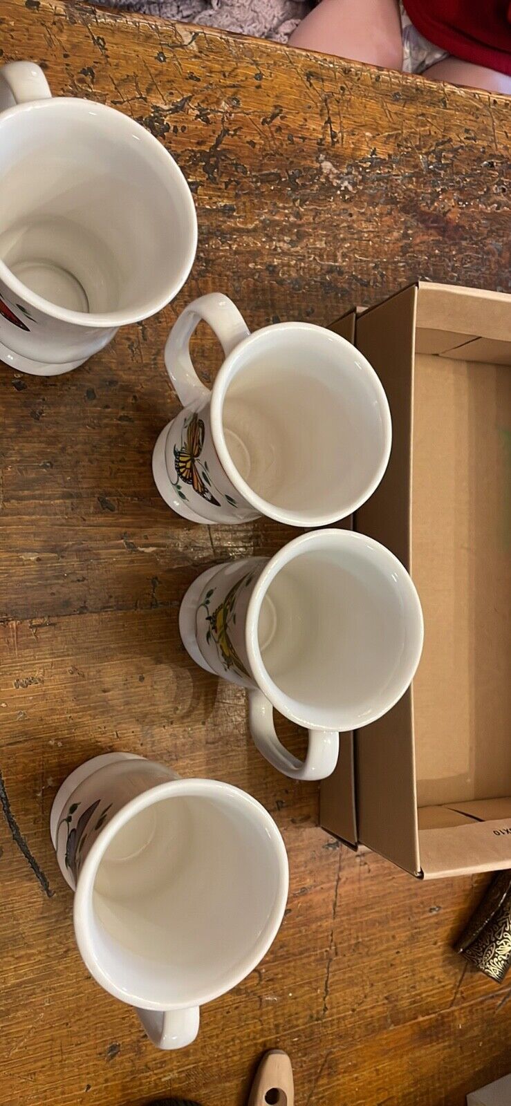 Butterfly Mugs Vintage Set of Four