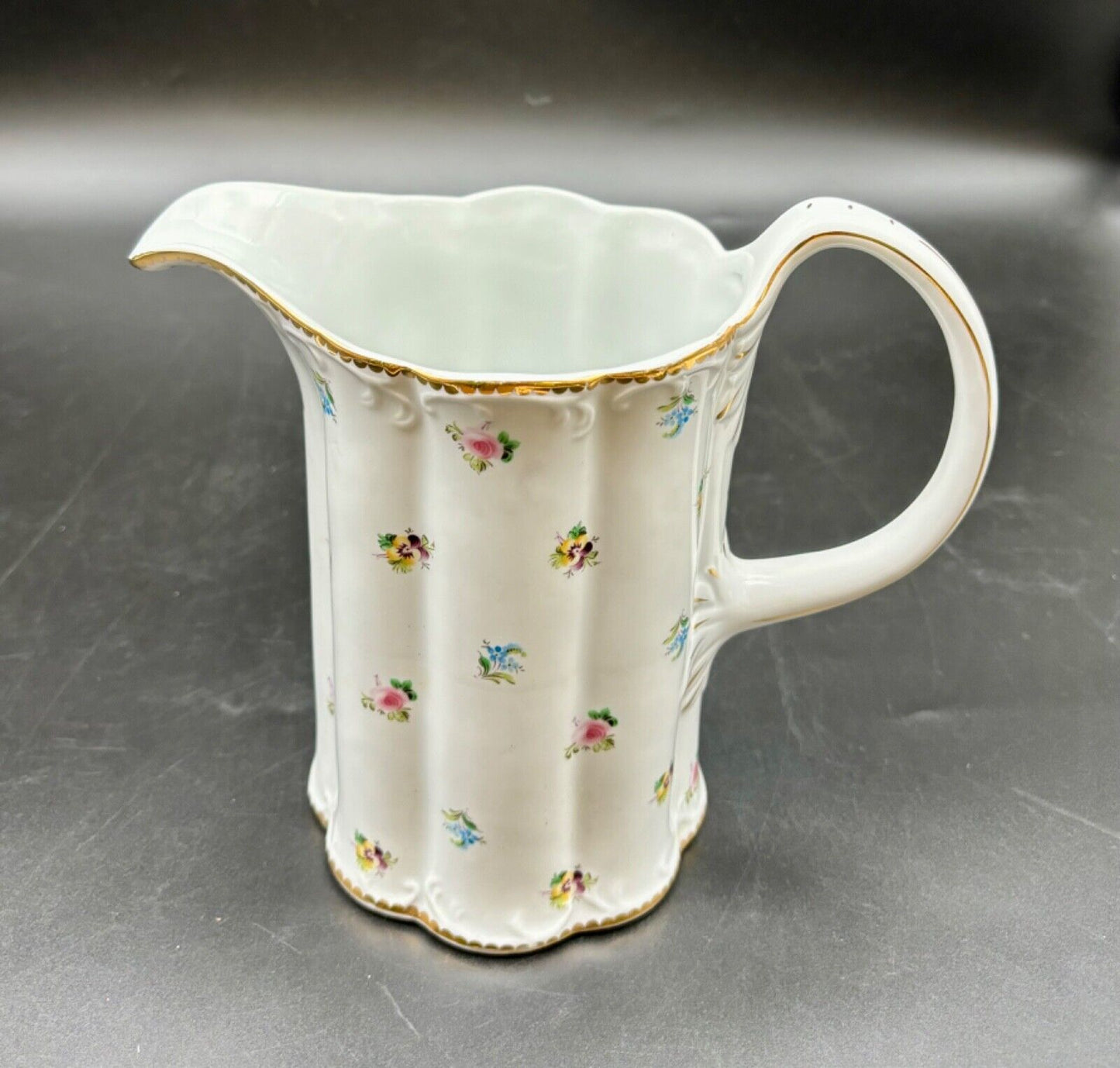 Vtg I. Godinger & Co. Floral Pansy Primavera Porcelain Milk Creamer Pitcher