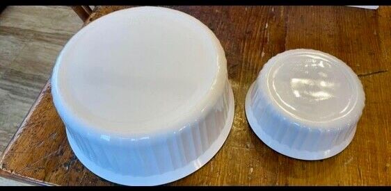 Pair of Vintage White w/Gold Rim Corning Ware Casserole Dishes