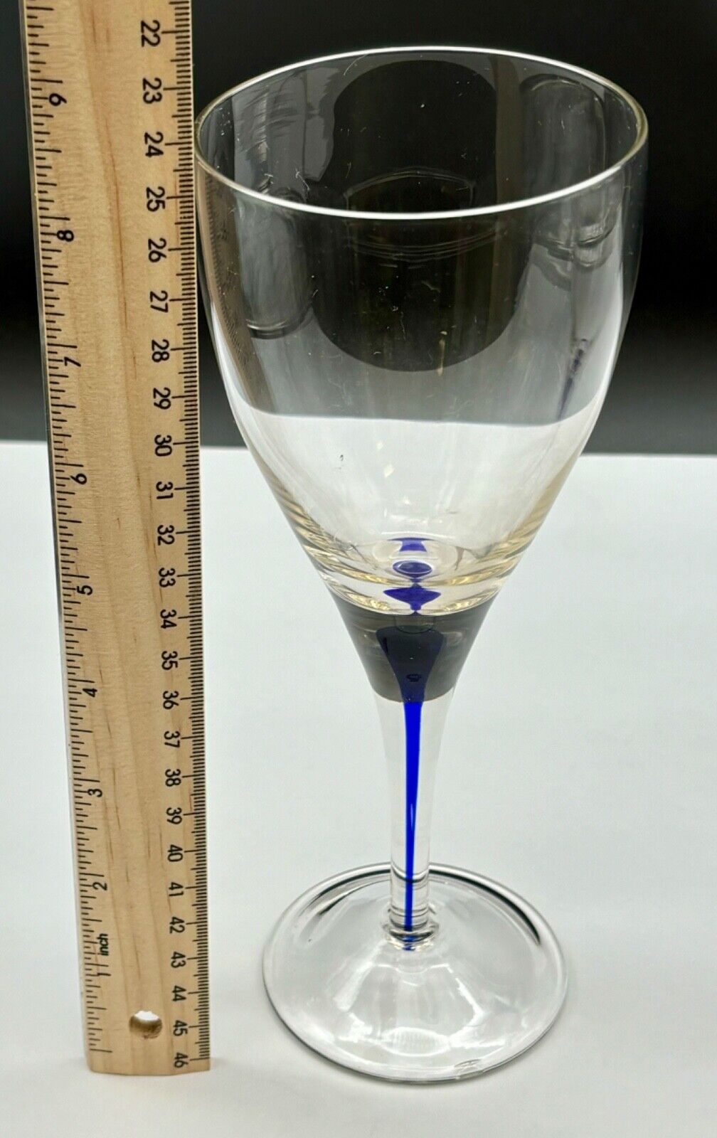 2 Blue Crystal Claret Wine Glasses 83/4" 10oz Orrefors?