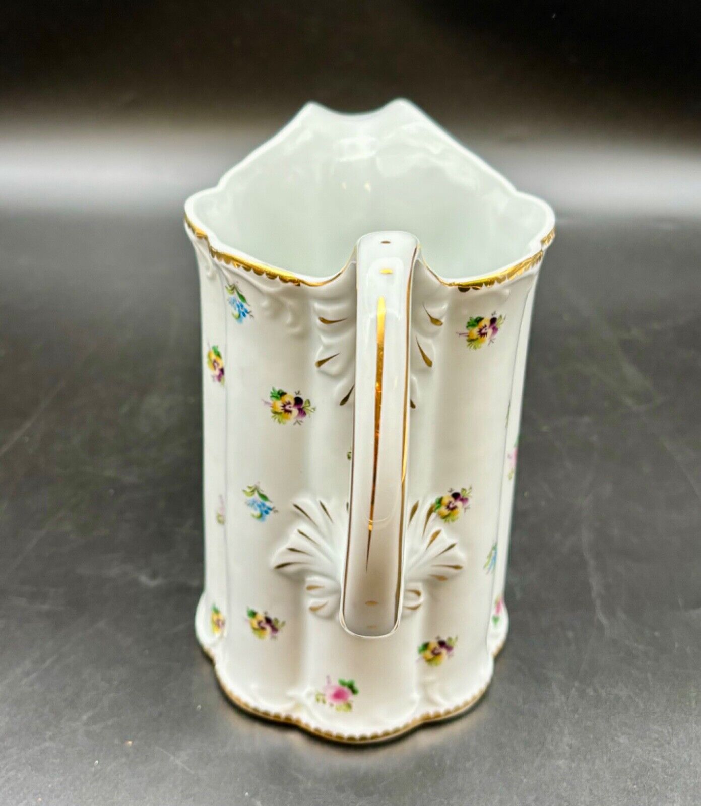 Vtg I. Godinger & Co. Floral Pansy Primavera Porcelain Milk Creamer Pitcher