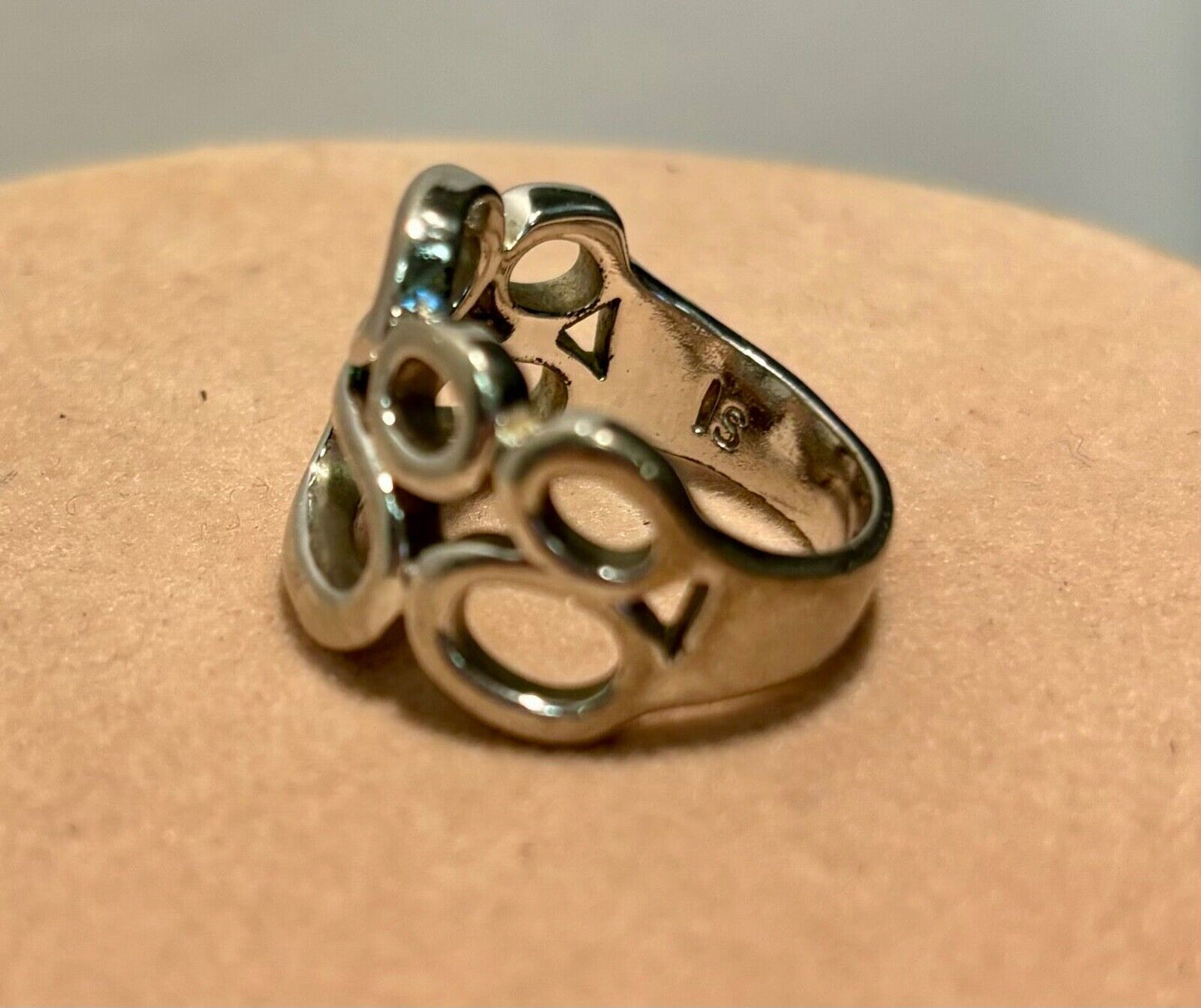 Lia Sophia Structure Silver Tone Ring Size 7