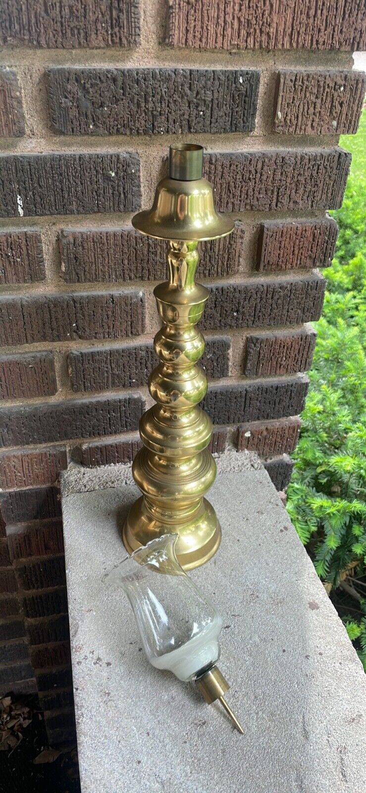 Large Solid Brass Candlestick Vintage