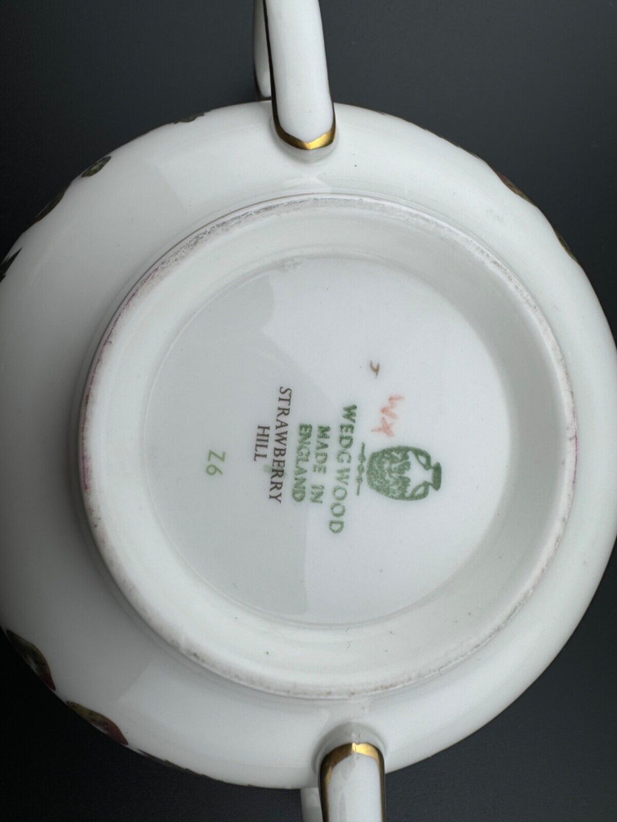 WEDGWOOD "STRAWBERRY HILL" PATTERN CREAM SOUP BOWL & SAUCER SET