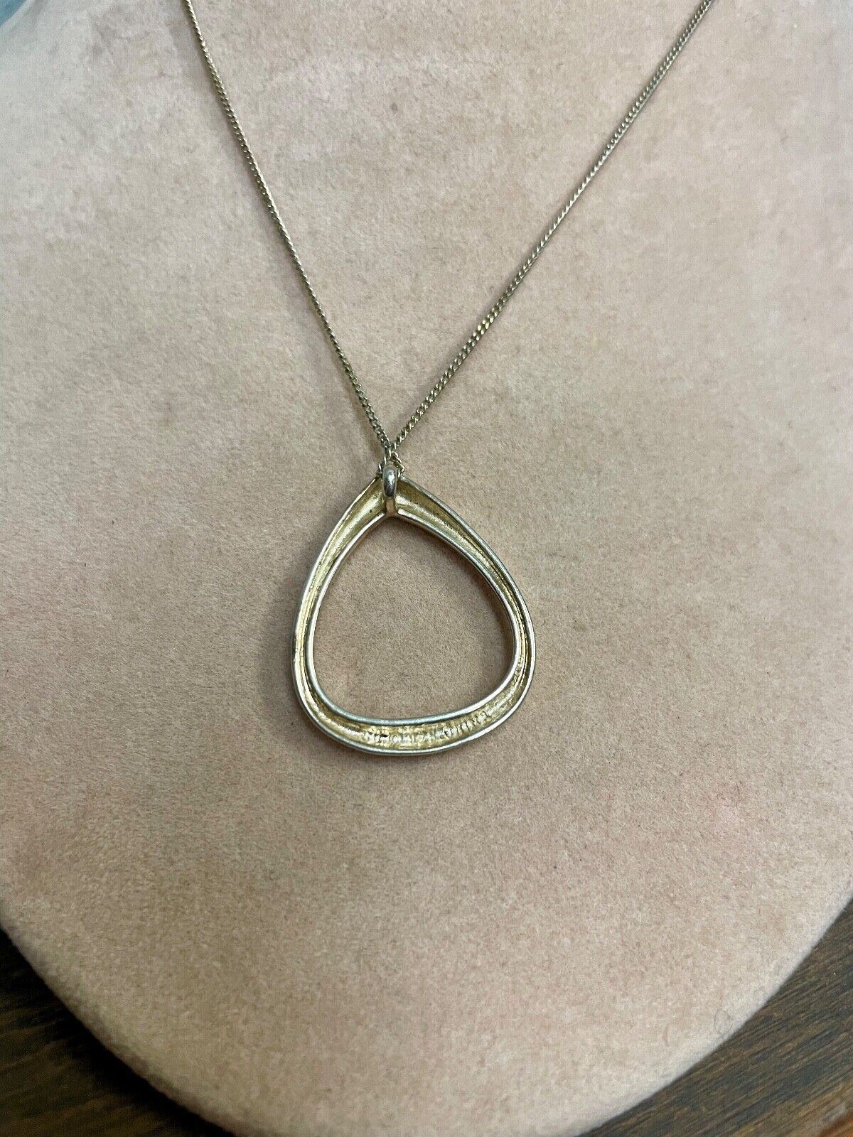 .925 Sterling Silver Abstract Pendant Necklace 5 Grams