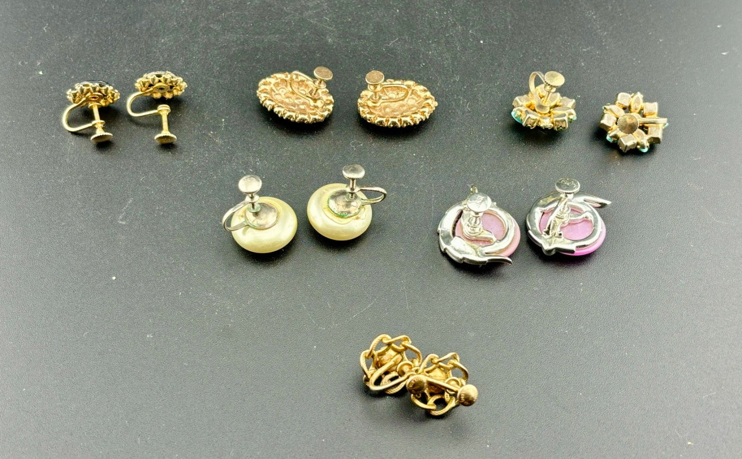 Vintage Screw-Back Earrings 6 Pairs Lisner and Gold-Filled