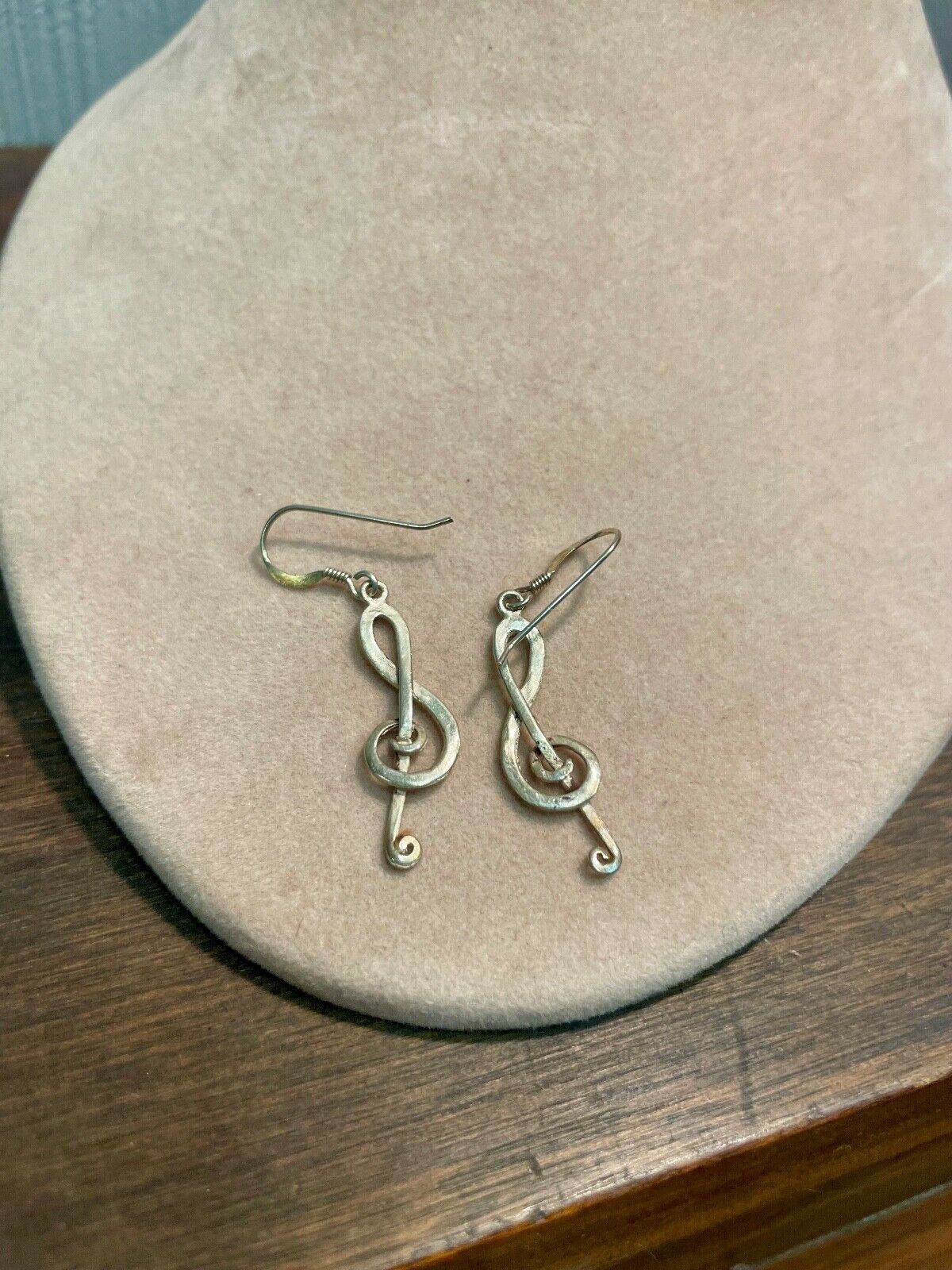 Pair of .925 Sterling Silver Musical Note Earrings