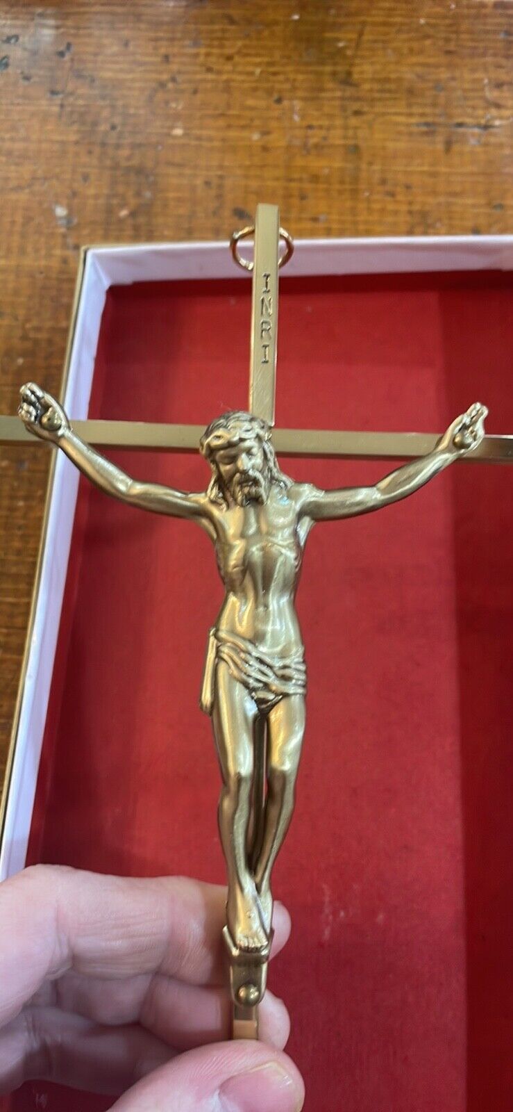 Vintage NIB Brass Crucifix