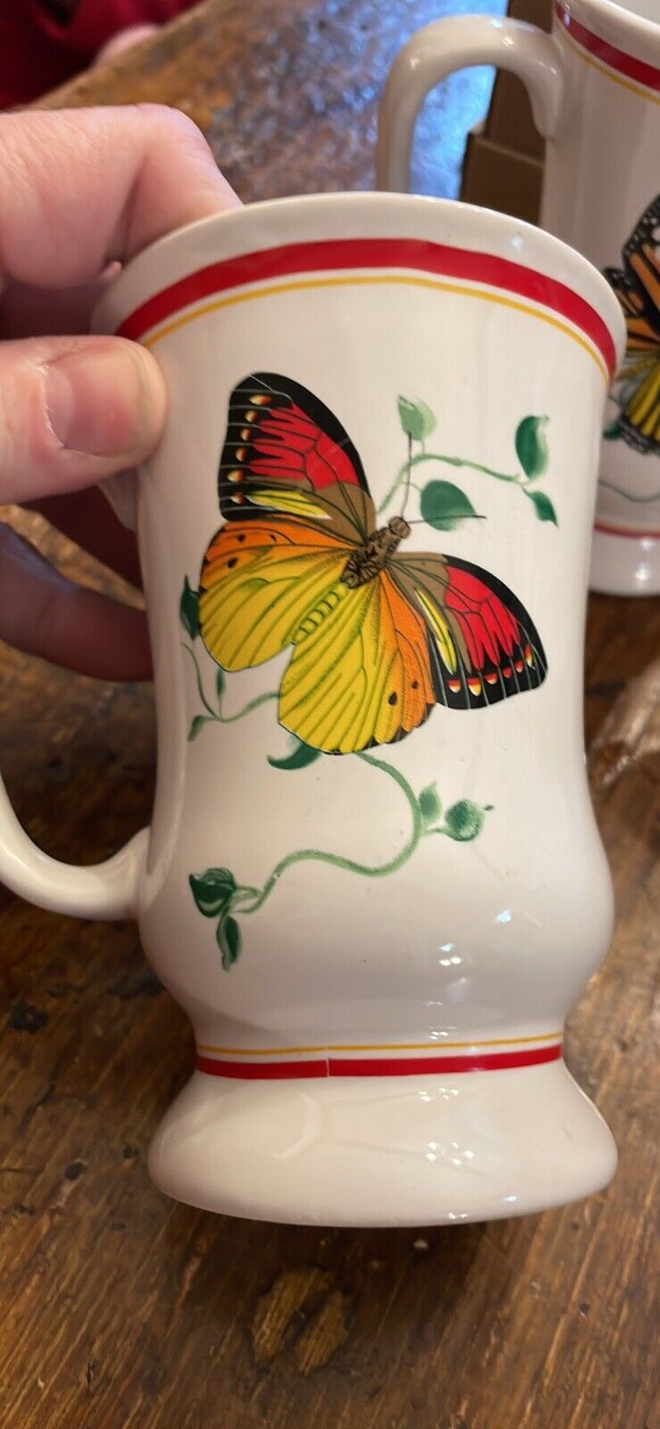 Butterfly Mugs Vintage Set of Four