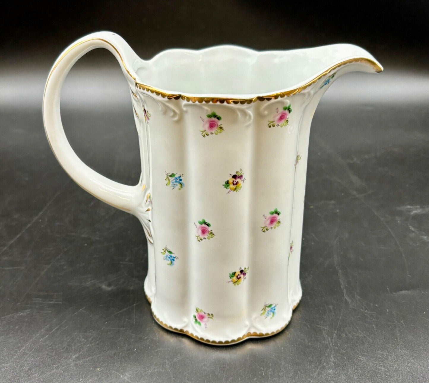Vtg I. Godinger & Co. Floral Pansy Primavera Porcelain Milk Creamer Pitcher