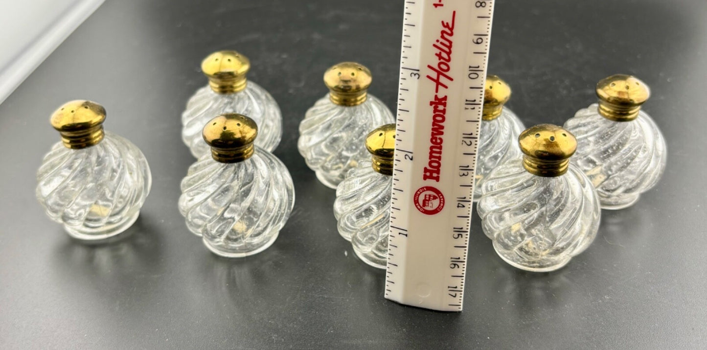 Vintage Claire Crystal Set Of 8 Shakers w/Box