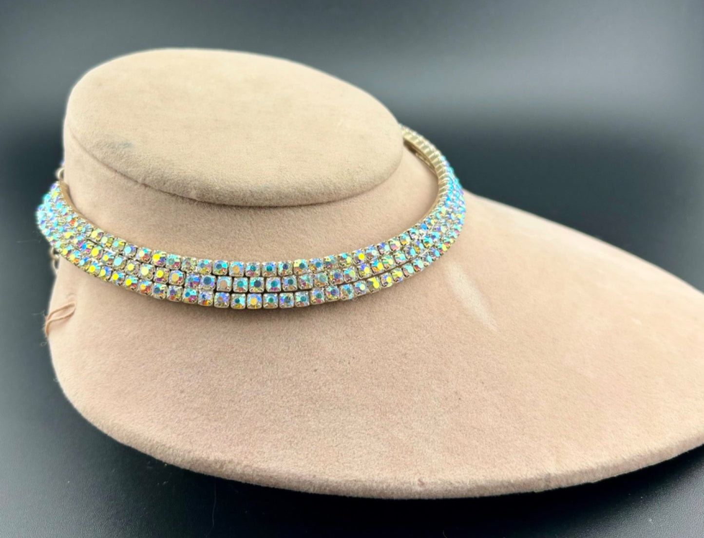 Aurora Borealis Rhinestone Collar Necklace