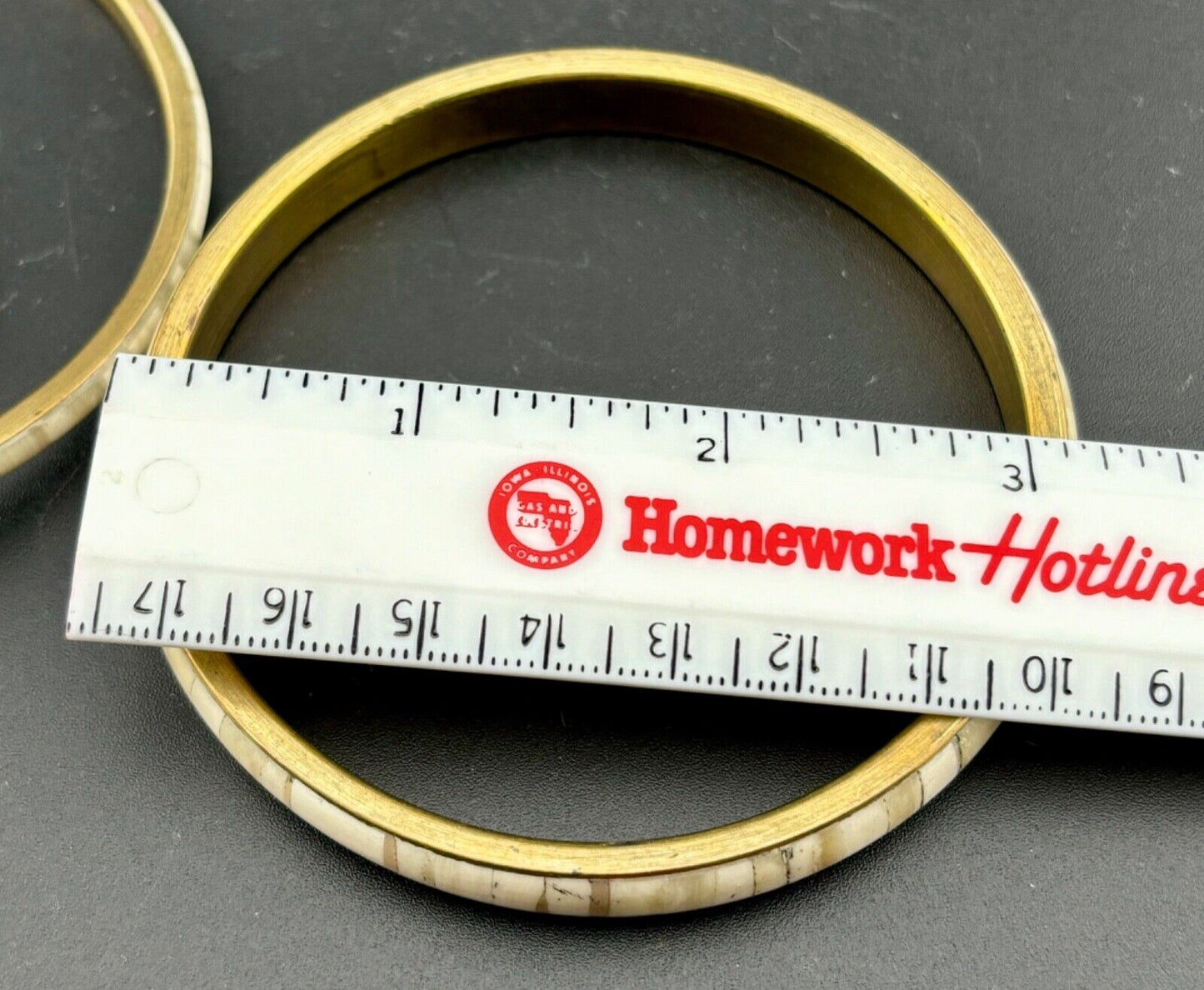 Brass and Bone Bangle Bracelets(3) NK