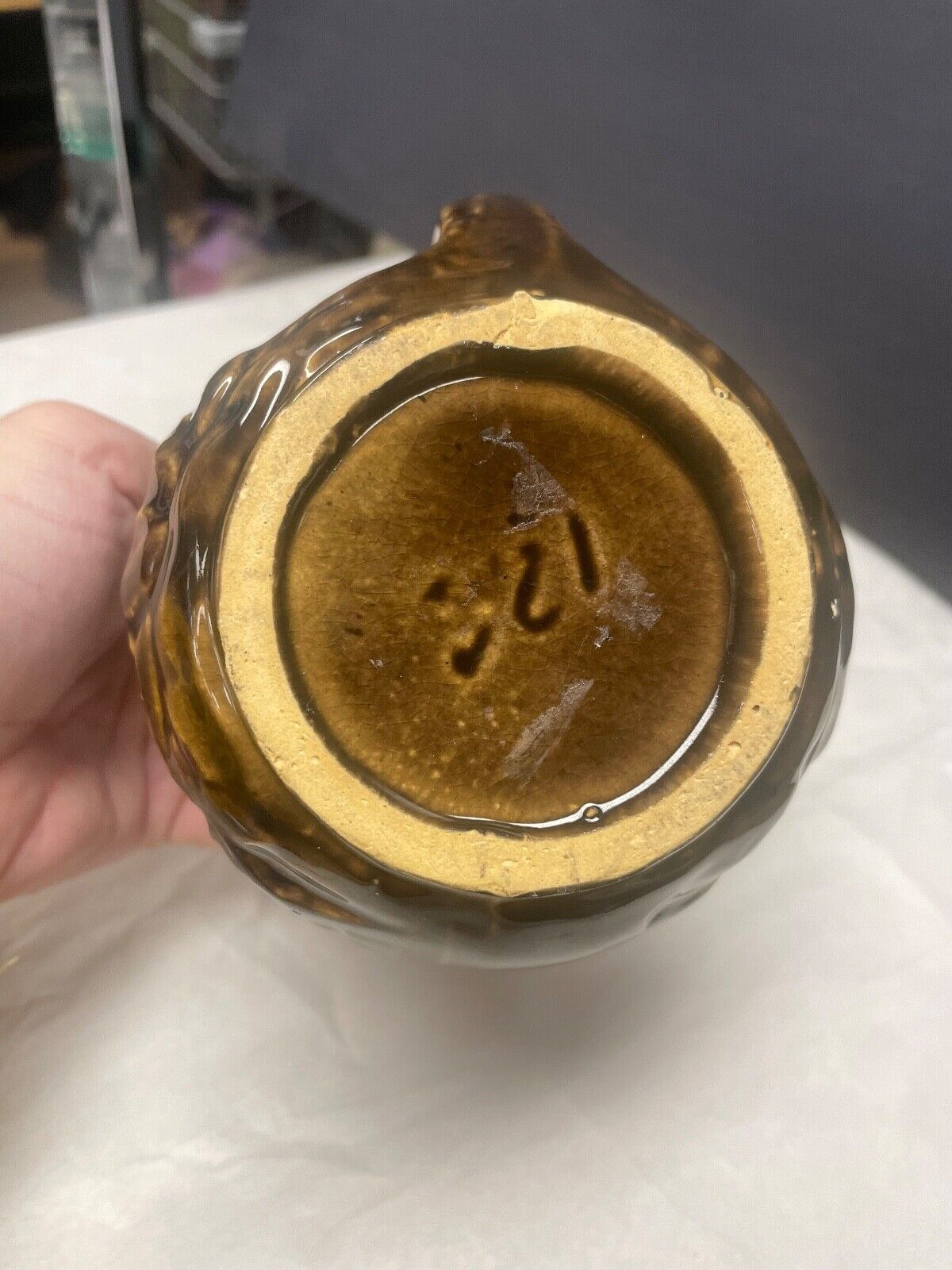 Vitage McCoy Pottery Lotus Flower Pitcher Brown