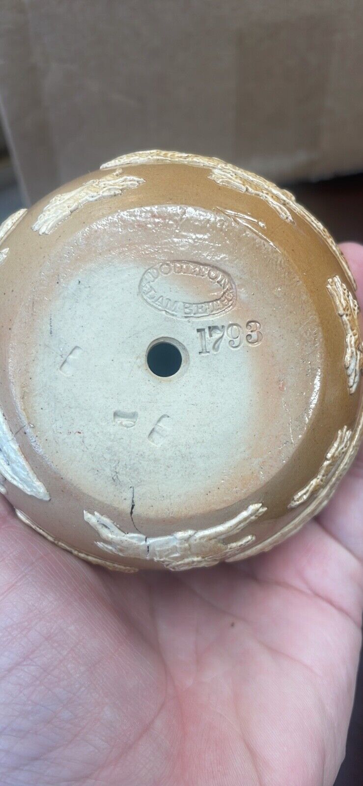Vintage Stoneware Harvest Ware Match Holder Striker DOULTON LAMBETH