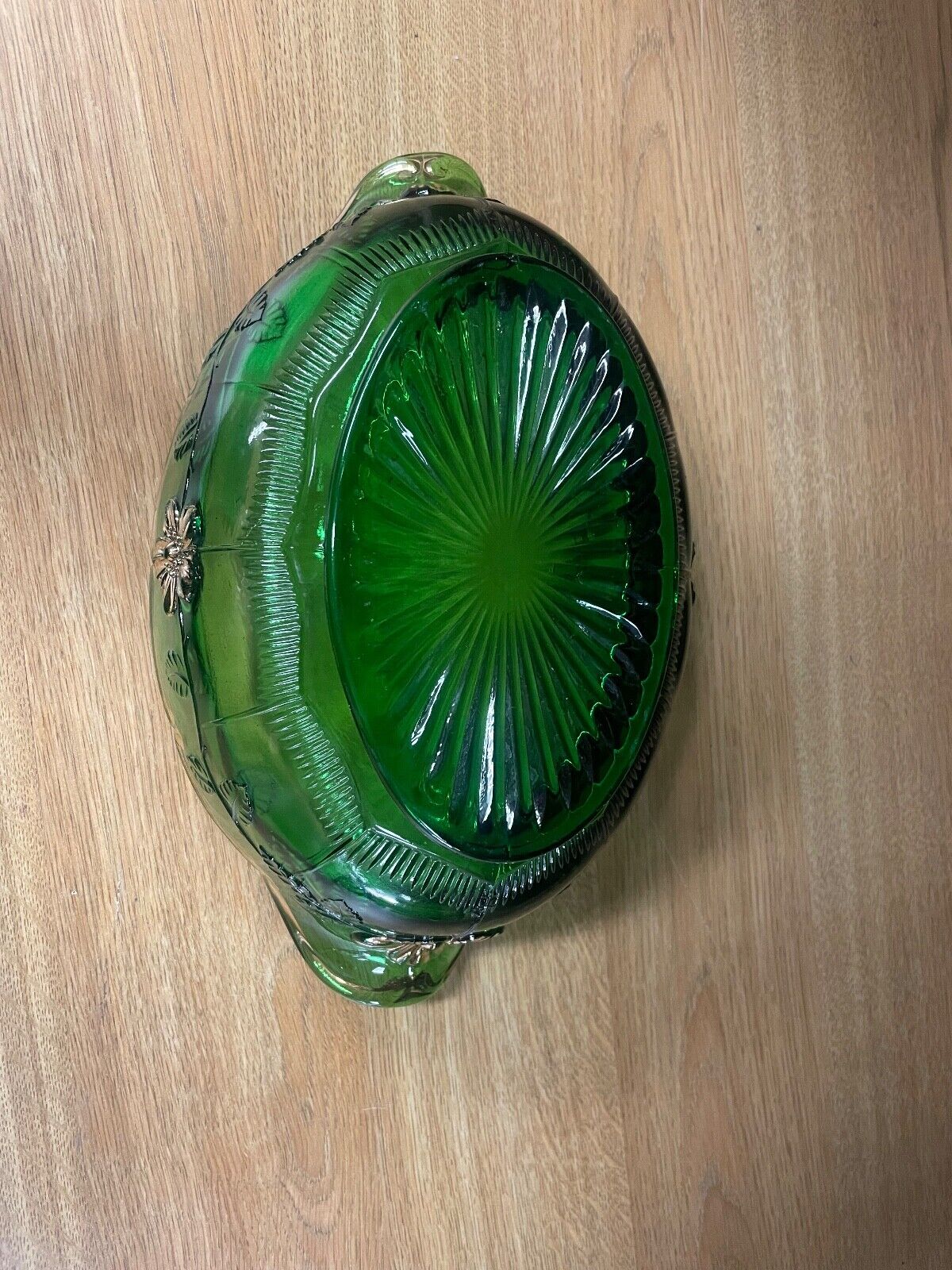 Antique EAPG Green Glass Centerpiece Bowl