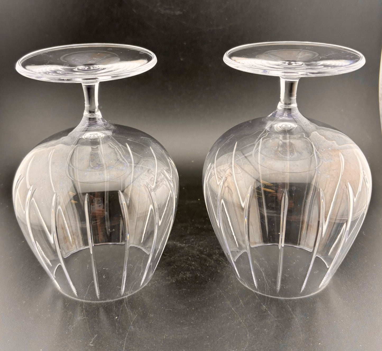 Etched Crystal Brandy Snifters 6" Pair