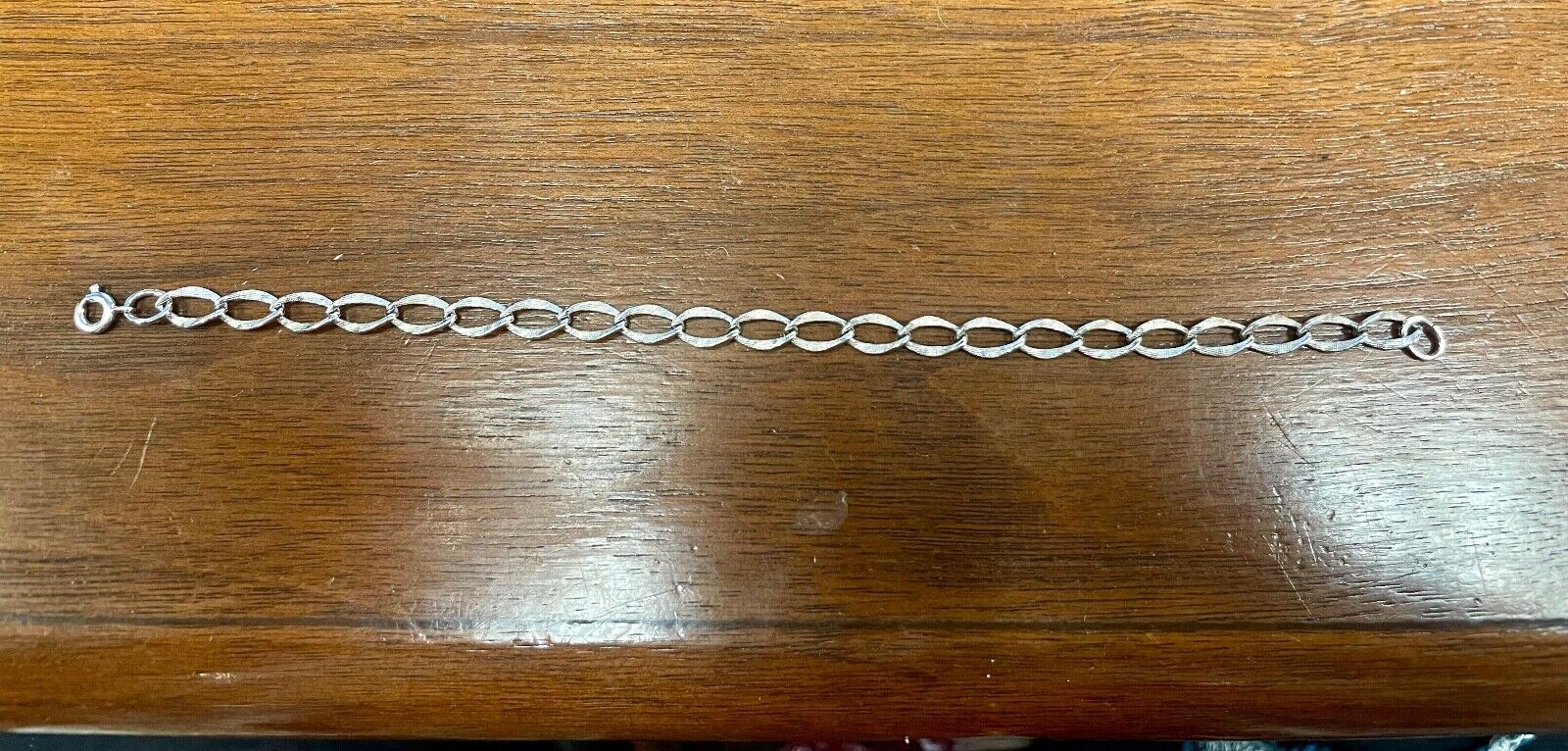 .925 Sterling Silver Chain Bracelet Brush Textured 7"