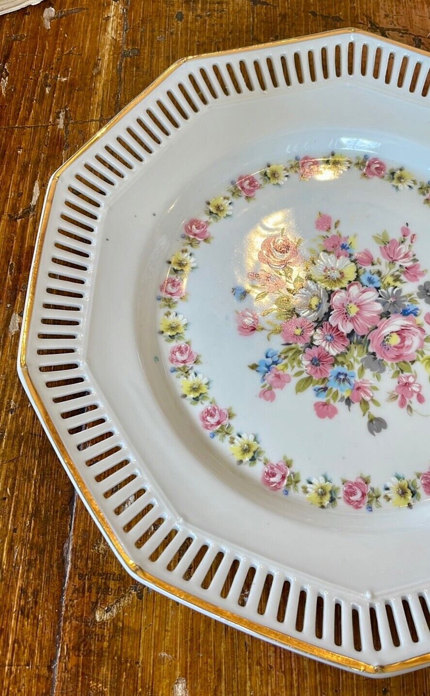 Antique Bavarian Floral Plate