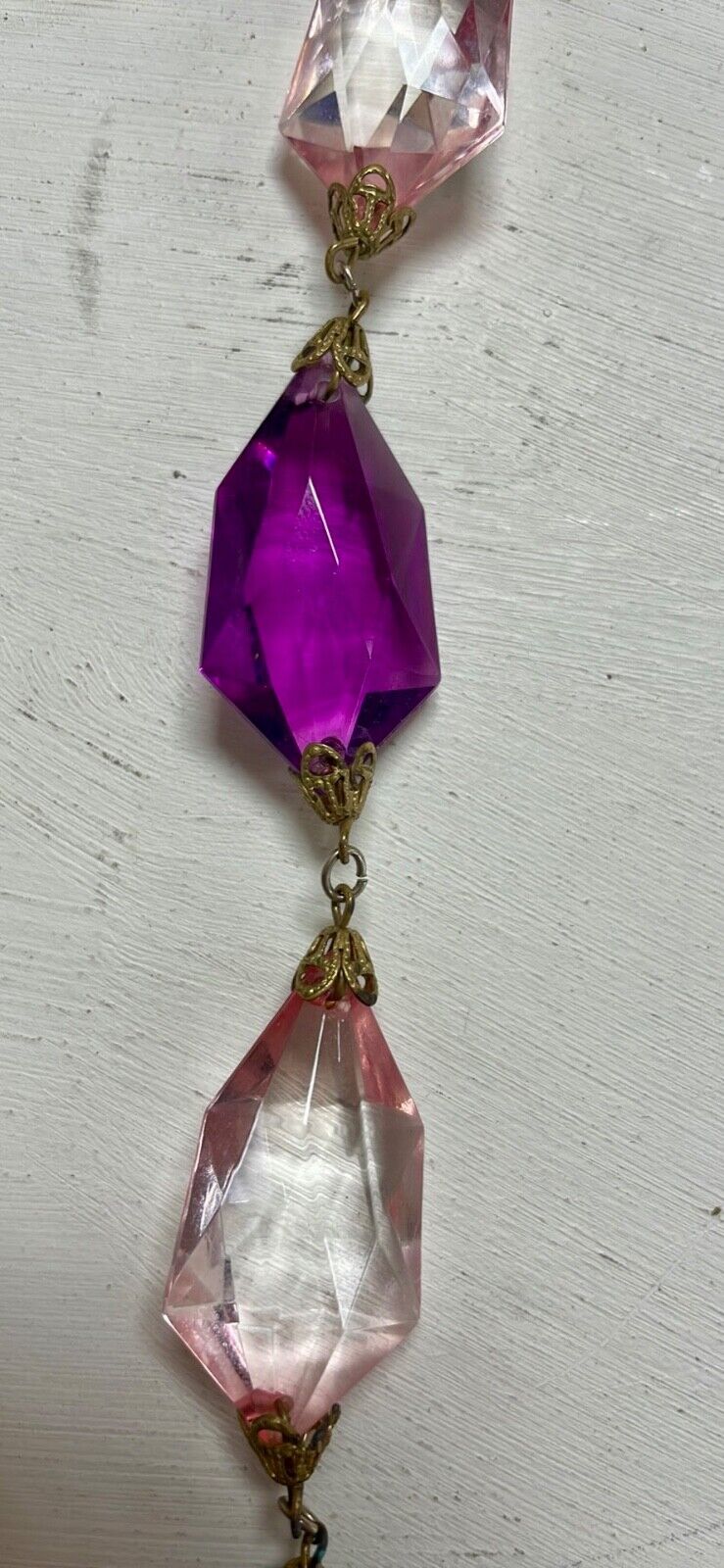 Vintage Chunky Pink and Purple Lucite Necklace