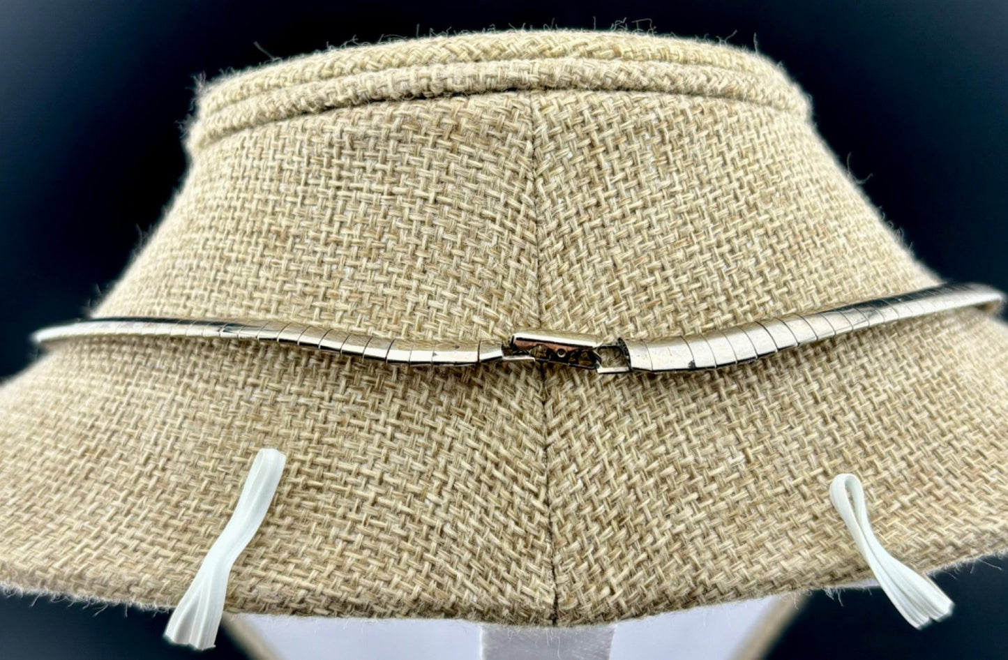 Clear Rhinestone Slider Pendant on Vintage Collar Chain