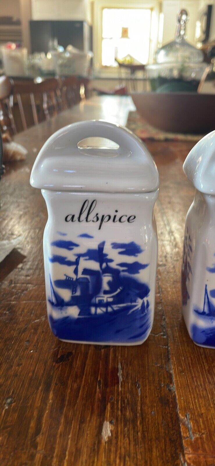 Five Vintage German Porcelain Spice Jars