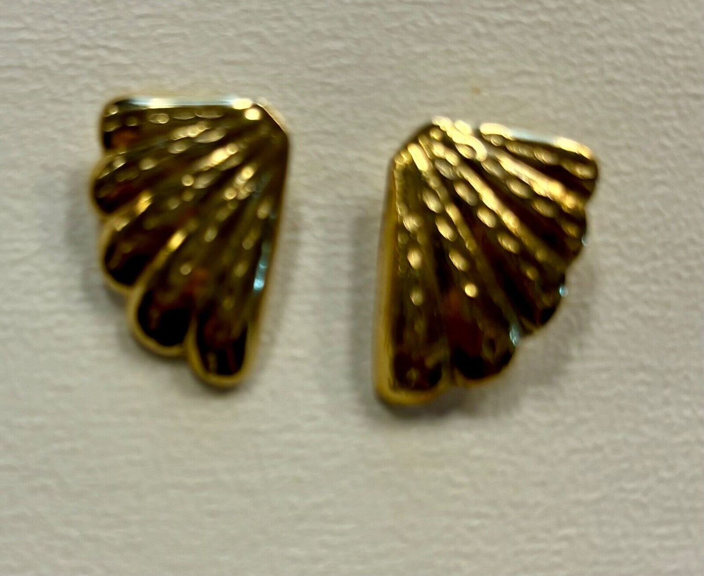 Vintage Gold over .925 Sterling Silver Fan Earrings