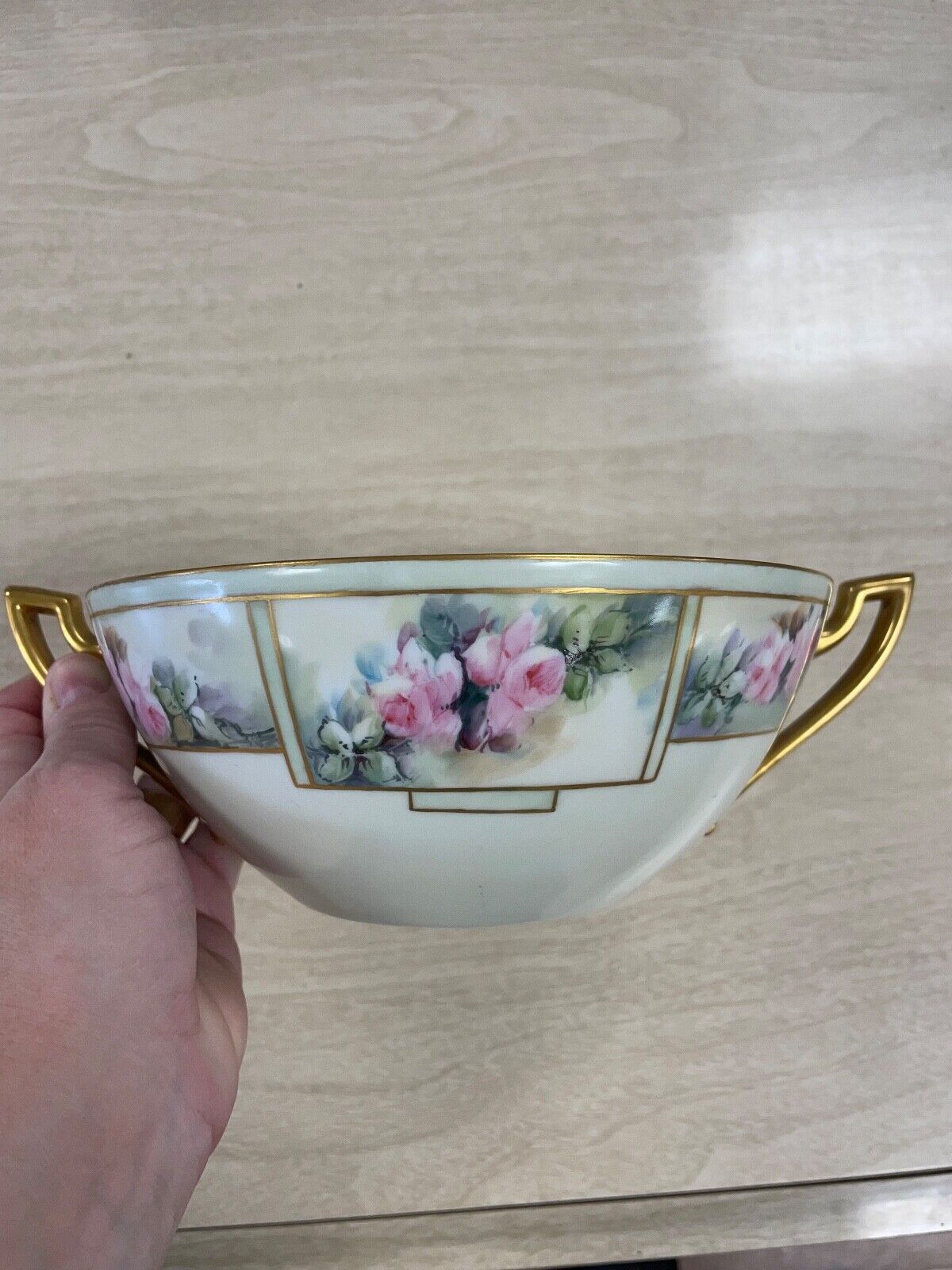 Antique Hand Painted French Porcelain Bowl