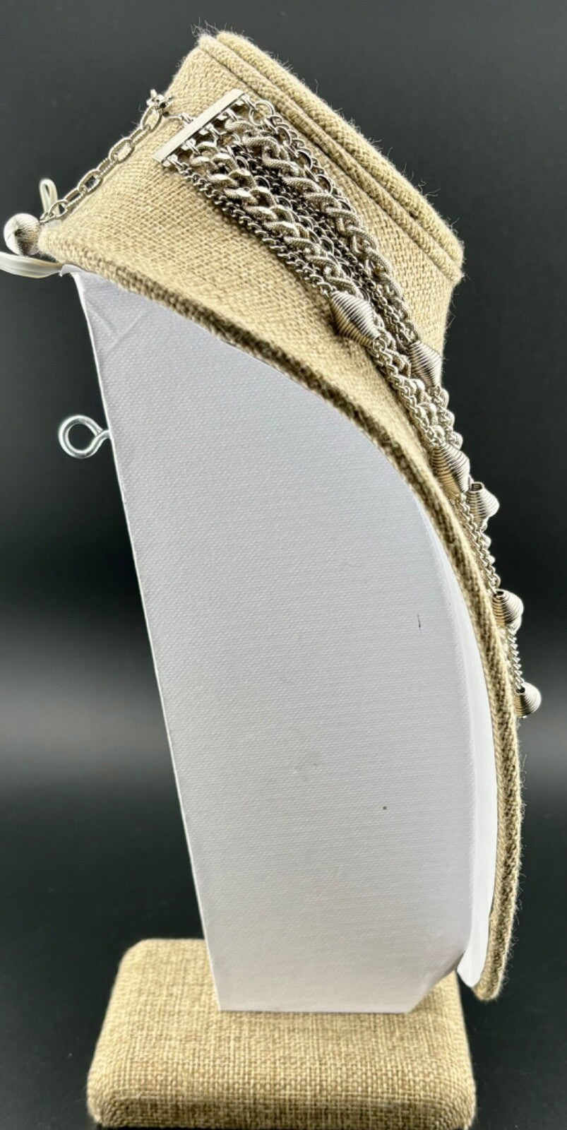 Vintage Muti-Strand Silver-Tone Collar Necklace