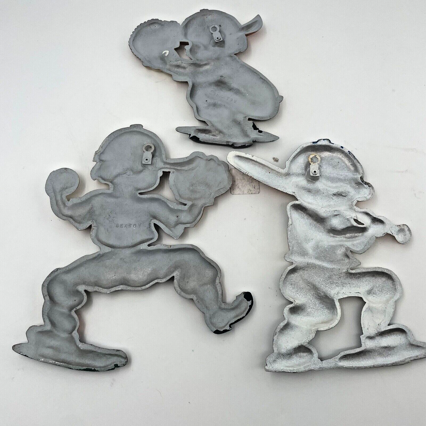 3 Sexton METAL Baseball WALL PLAQUES Sports HOME INTERIORS HOMCO Boys VINTAGE
