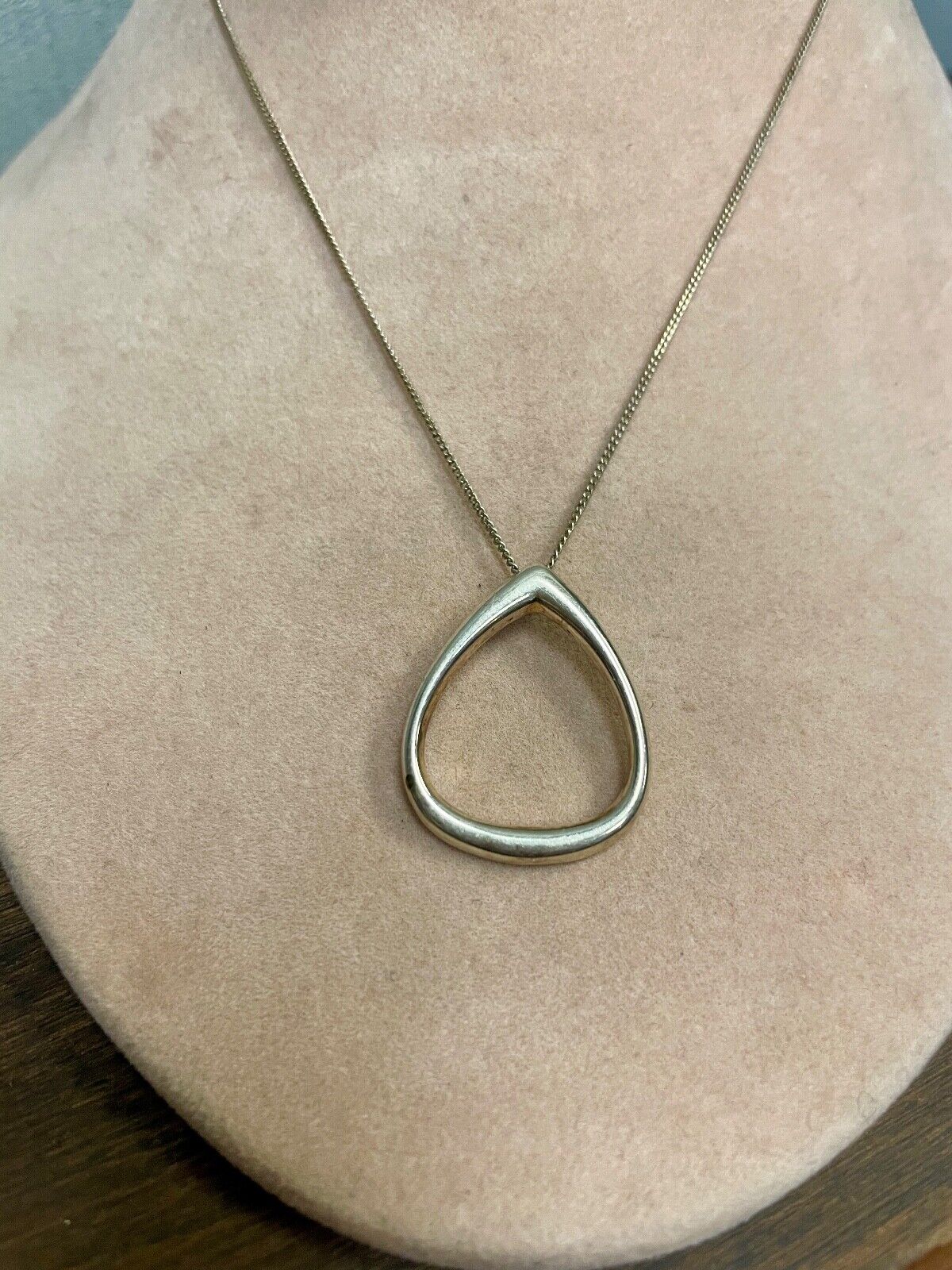 .925 Sterling Silver Abstract Pendant Necklace 5 Grams