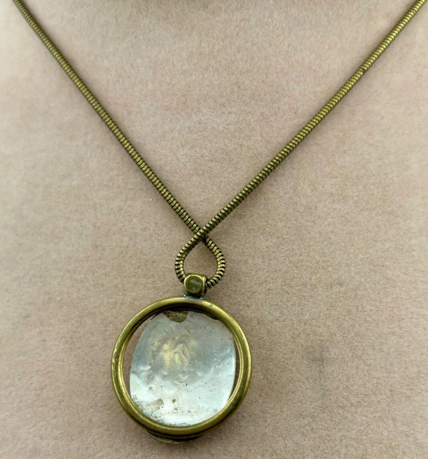 Baer SF Brass and Silver-Tone Pendant Necklace NK
