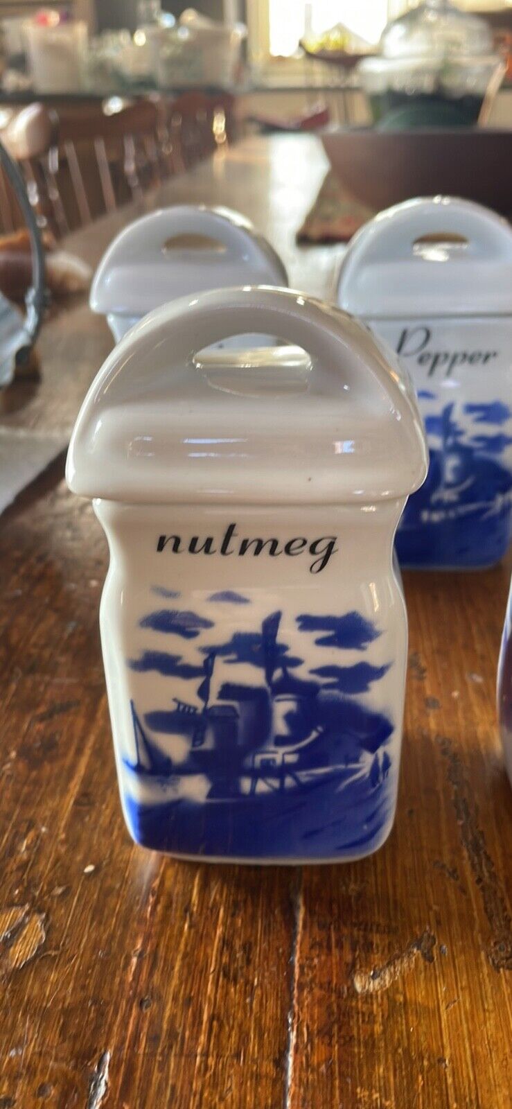 Five Vintage German Porcelain Spice Jars