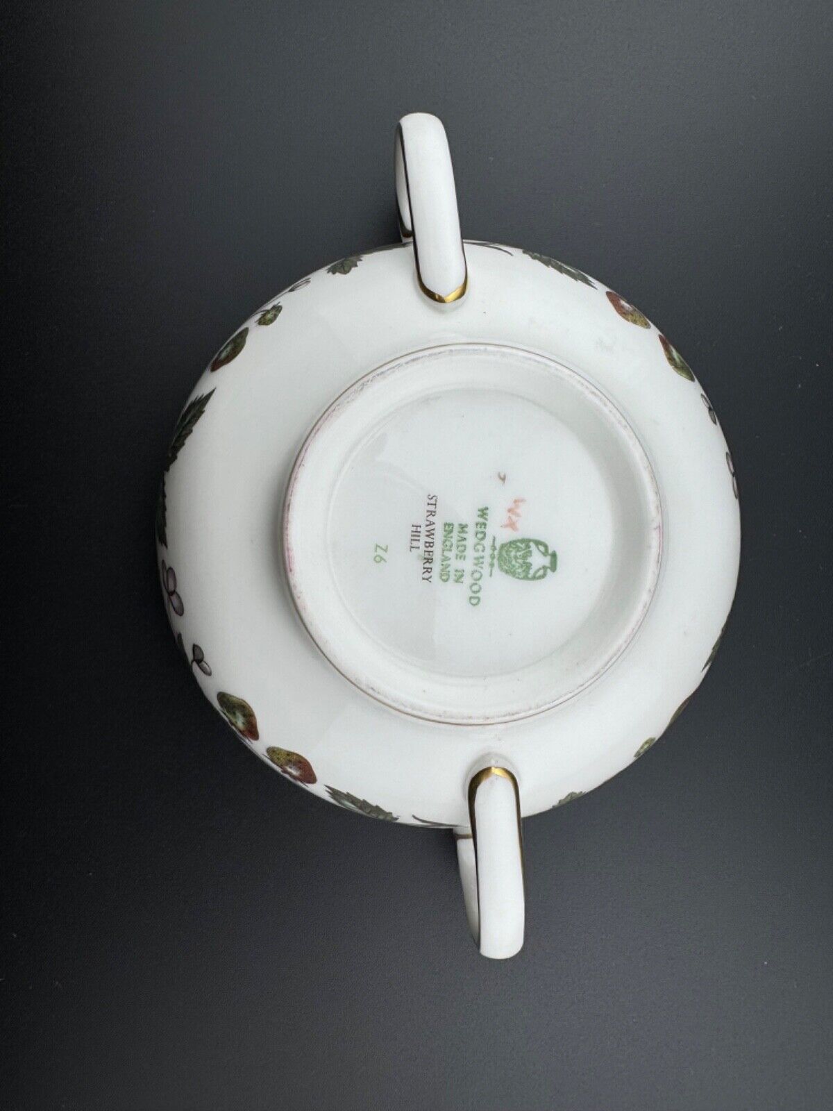 WEDGWOOD "STRAWBERRY HILL" PATTERN CREAM SOUP BOWL & SAUCER SET