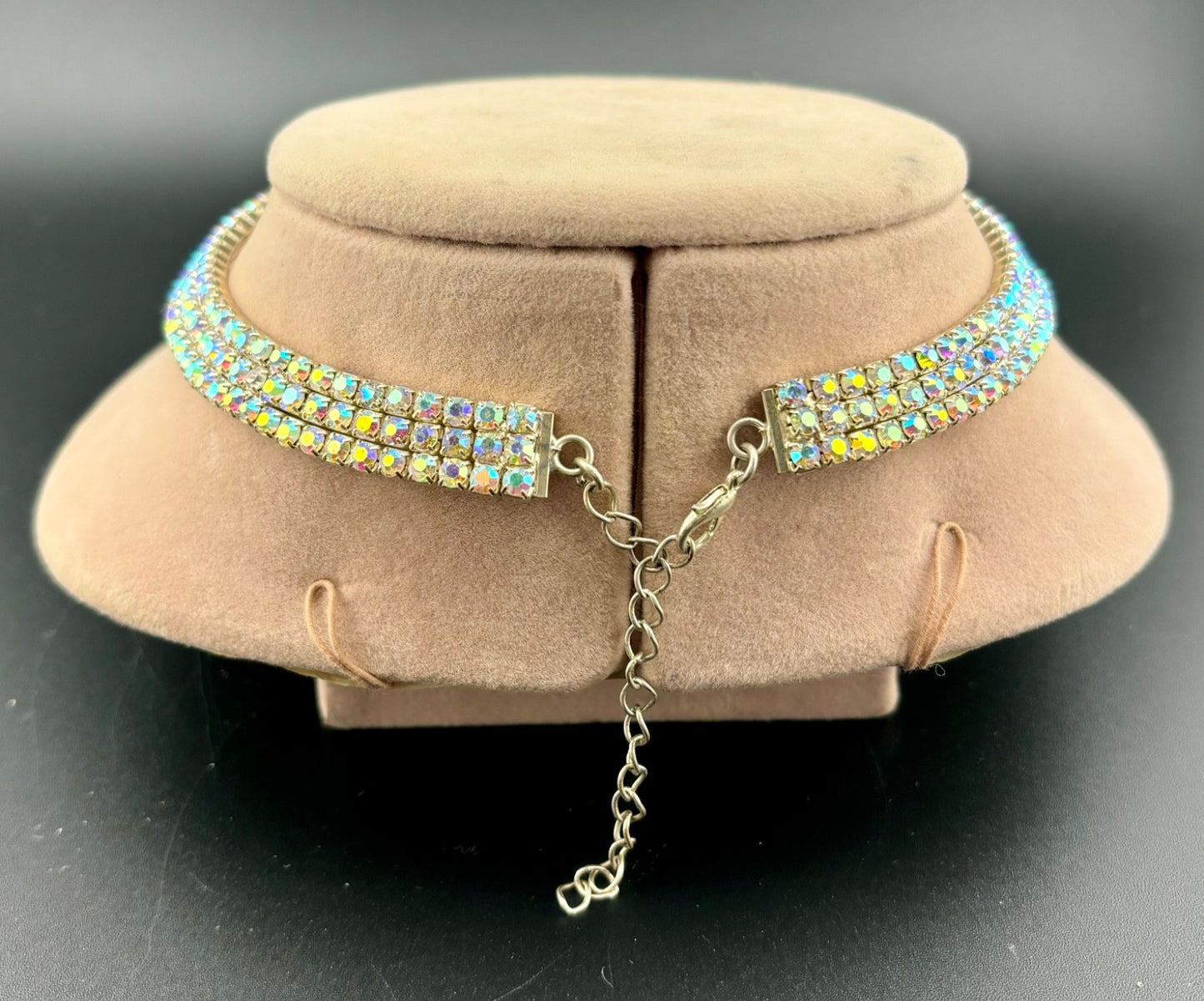 Aurora Borealis Rhinestone Collar Necklace