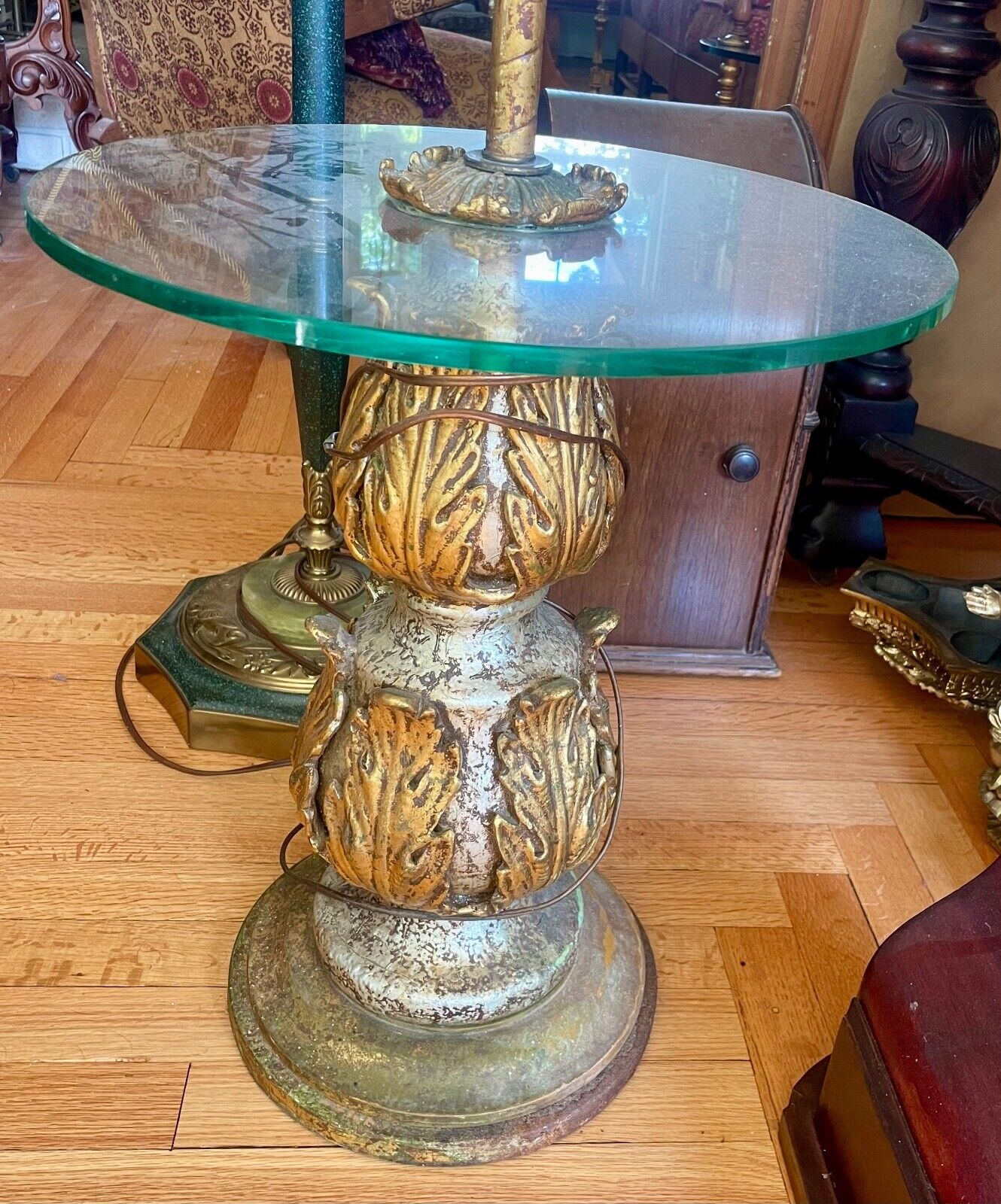 Vintage Nardini Lamp Table Gold and Silver Leaf