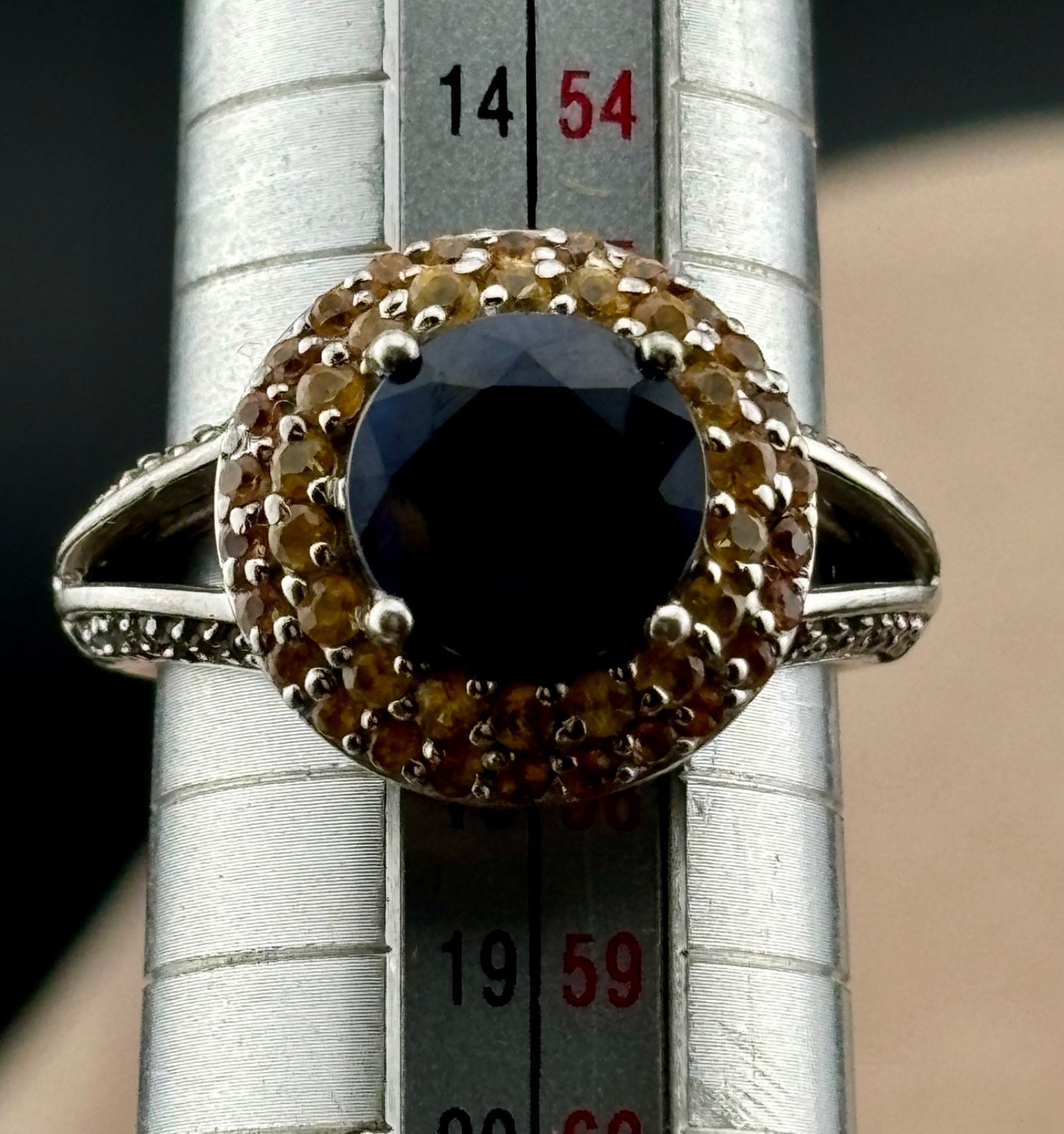 STS Sterling Silver Genuine Sapphire and Multi-Gemstone Ring Sz. 8