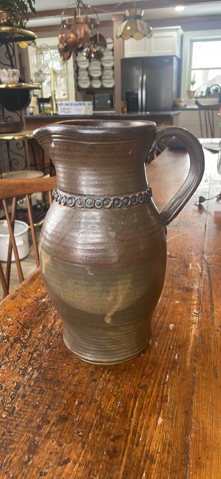 1982 Vintage Handmade Pottery Pitcher