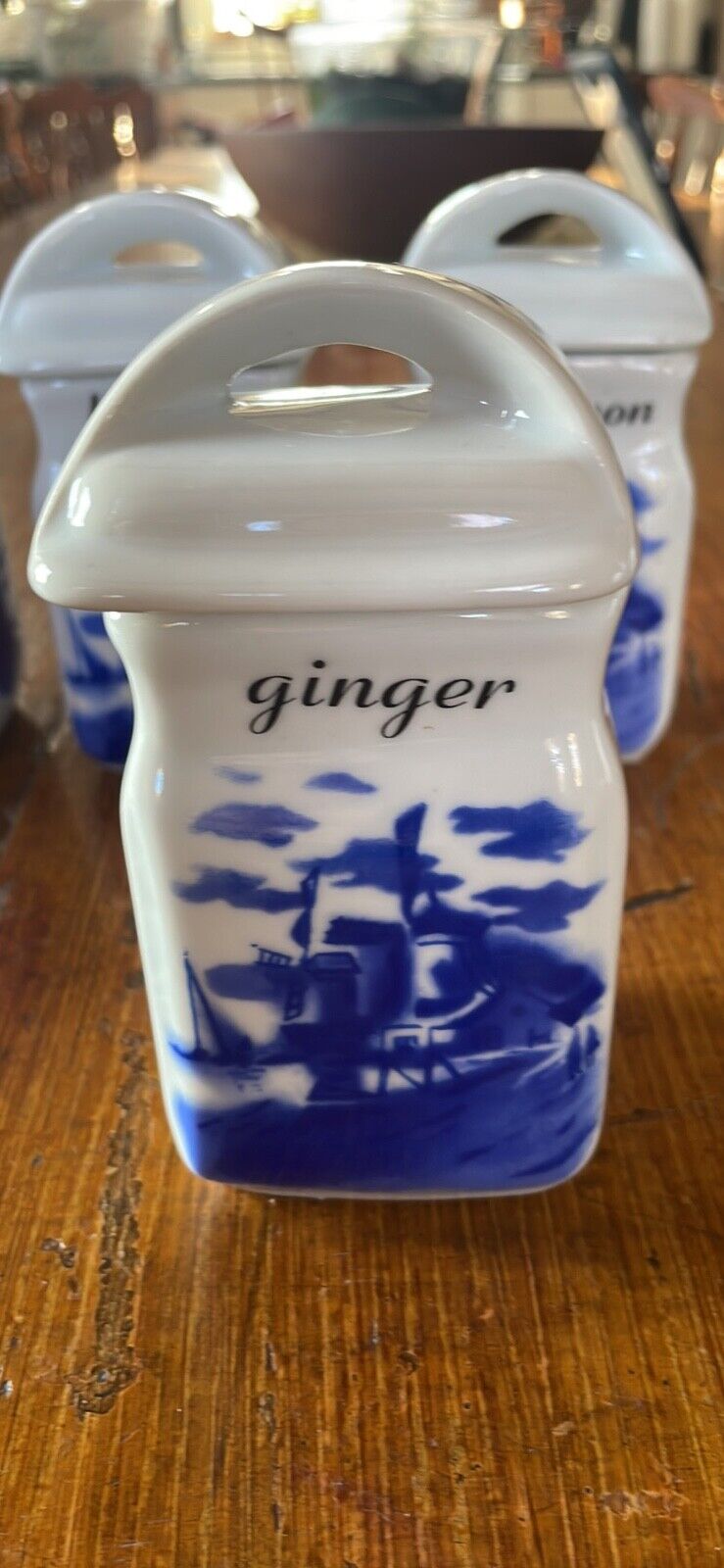 Five Vintage German Porcelain Spice Jars