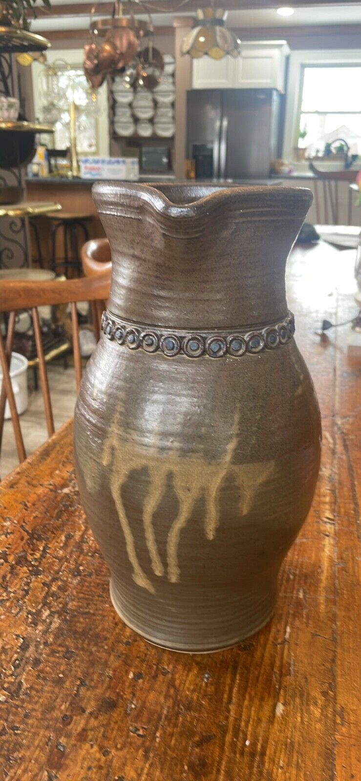 1982 Vintage Handmade Pottery Pitcher