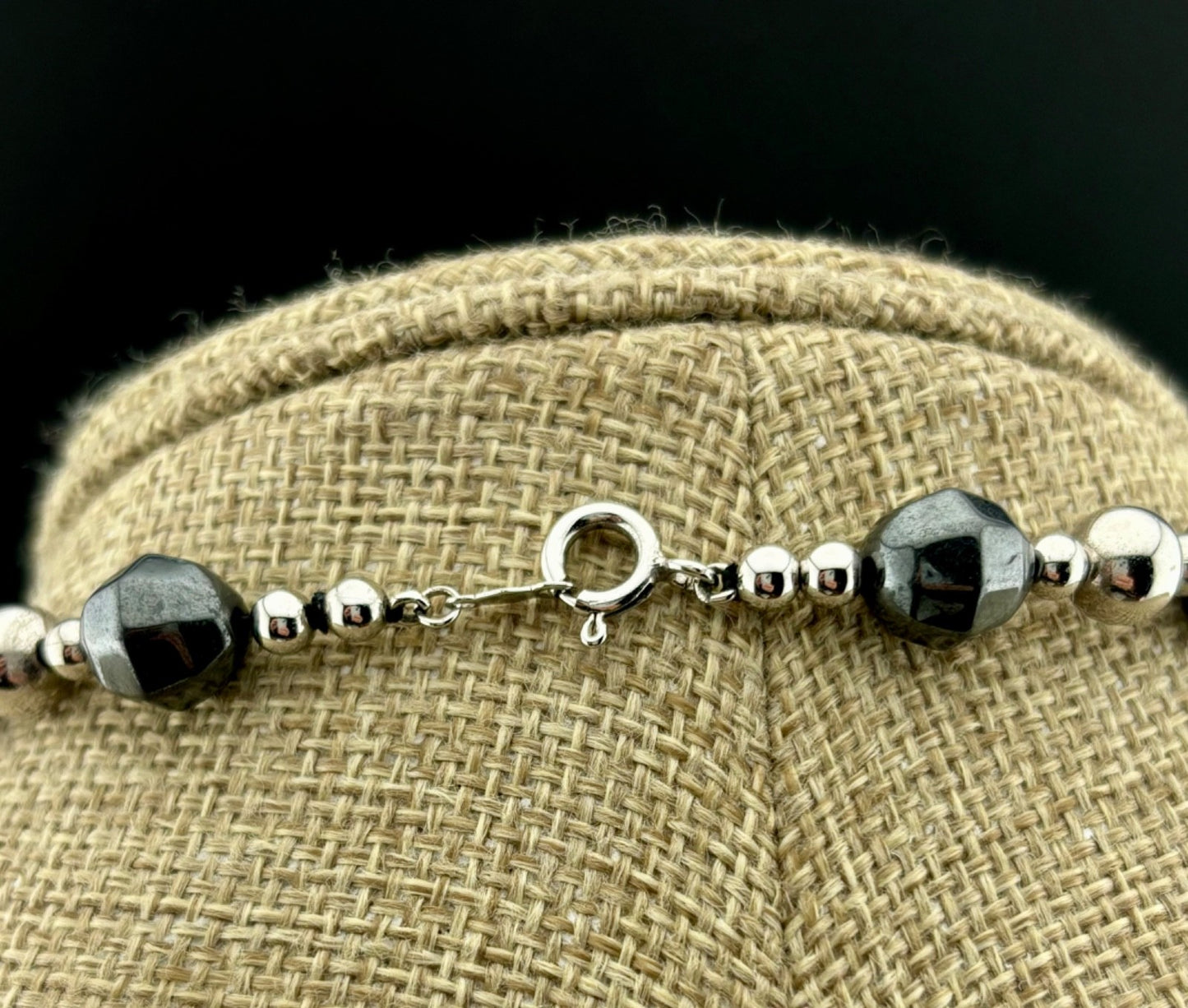 Vintage Sterling Silver Beaded Necklace 43 Grams 17"