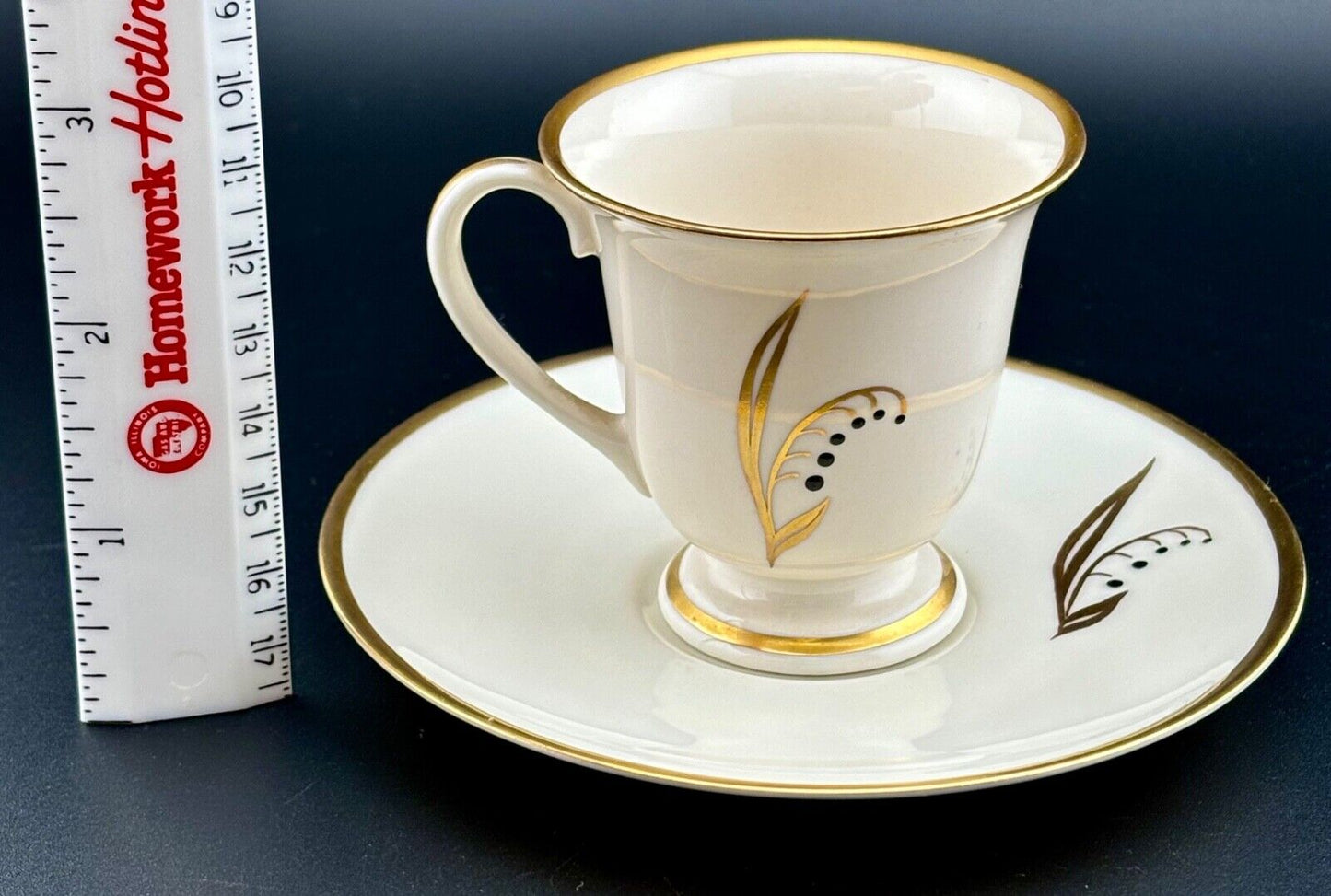 Flowers Demitasse/Espresso Cup & Saucer Hand Painted by Artist C.O. Mouness