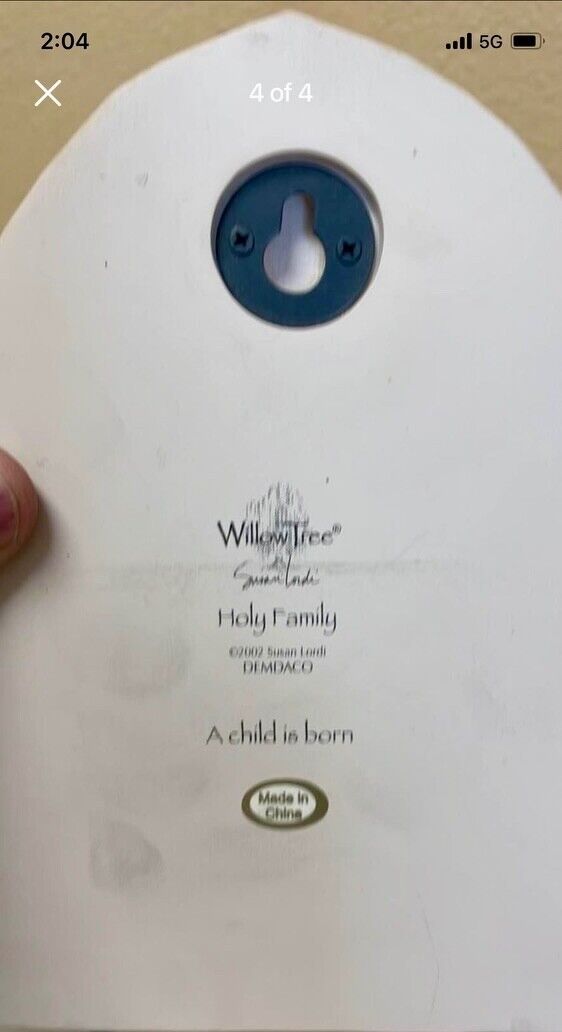 2002 Willow Tree "The Holy Family: A Child is Born" Plaque by Susan Lordi