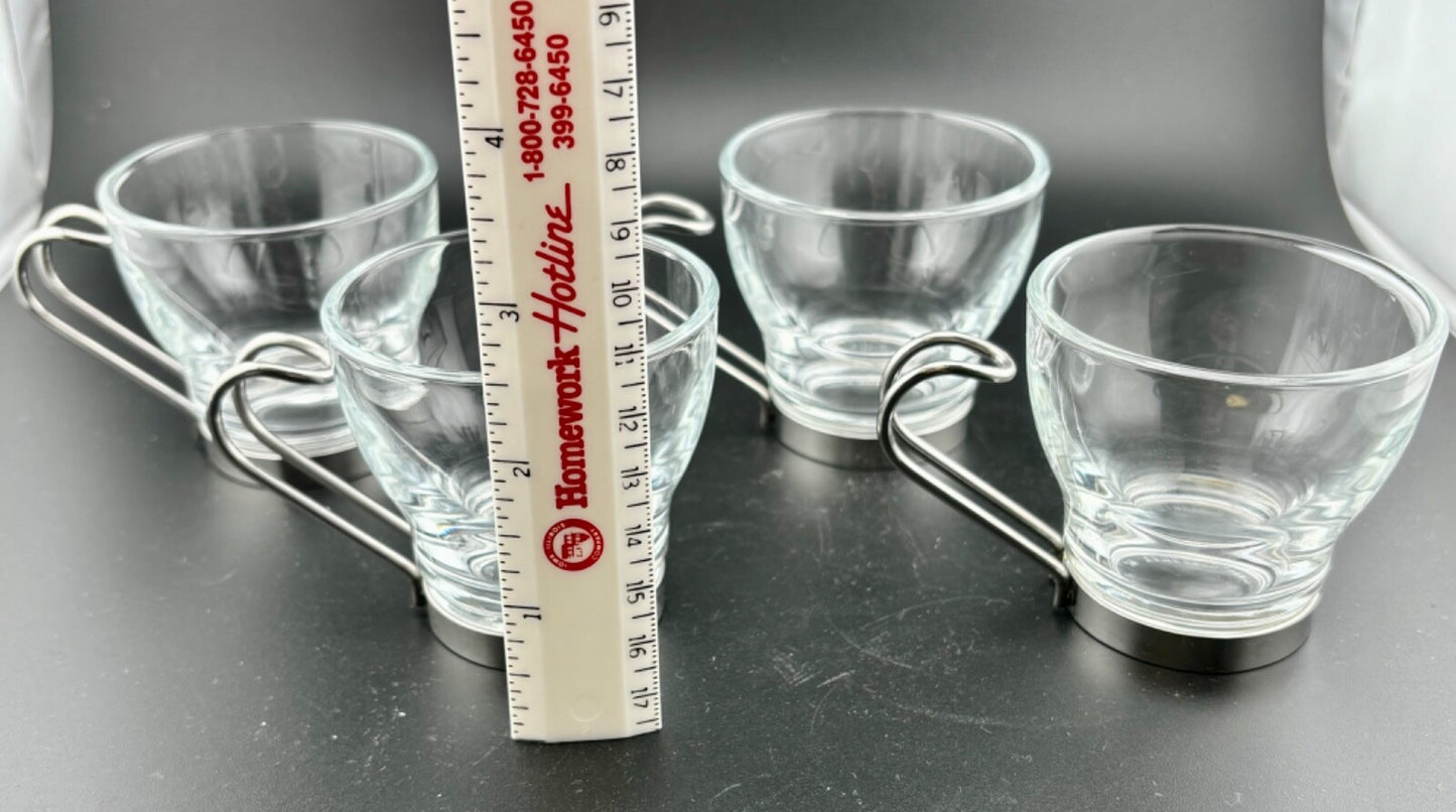 Bormioli Rocco Oslo Glass Espresso Demitasse Cups 3 1/2 Oz Made in Italy (4)